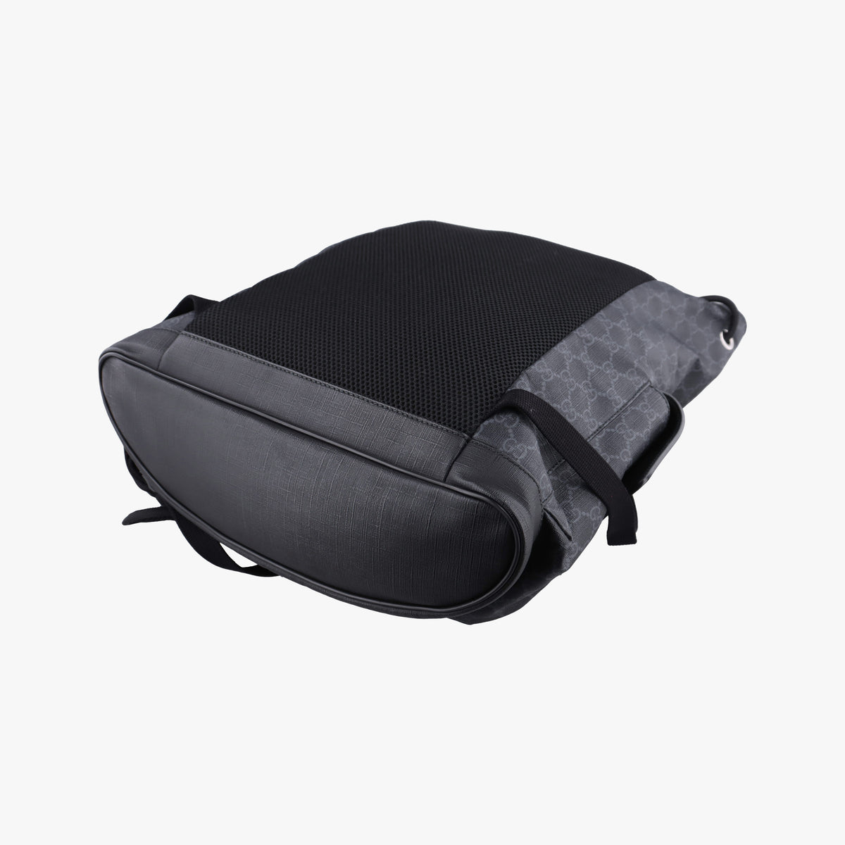 Pre-owned Gucci GG Supreme Black x Gray PVC coated canvas×leather 495563 backpack/rucksack | stylenewstar