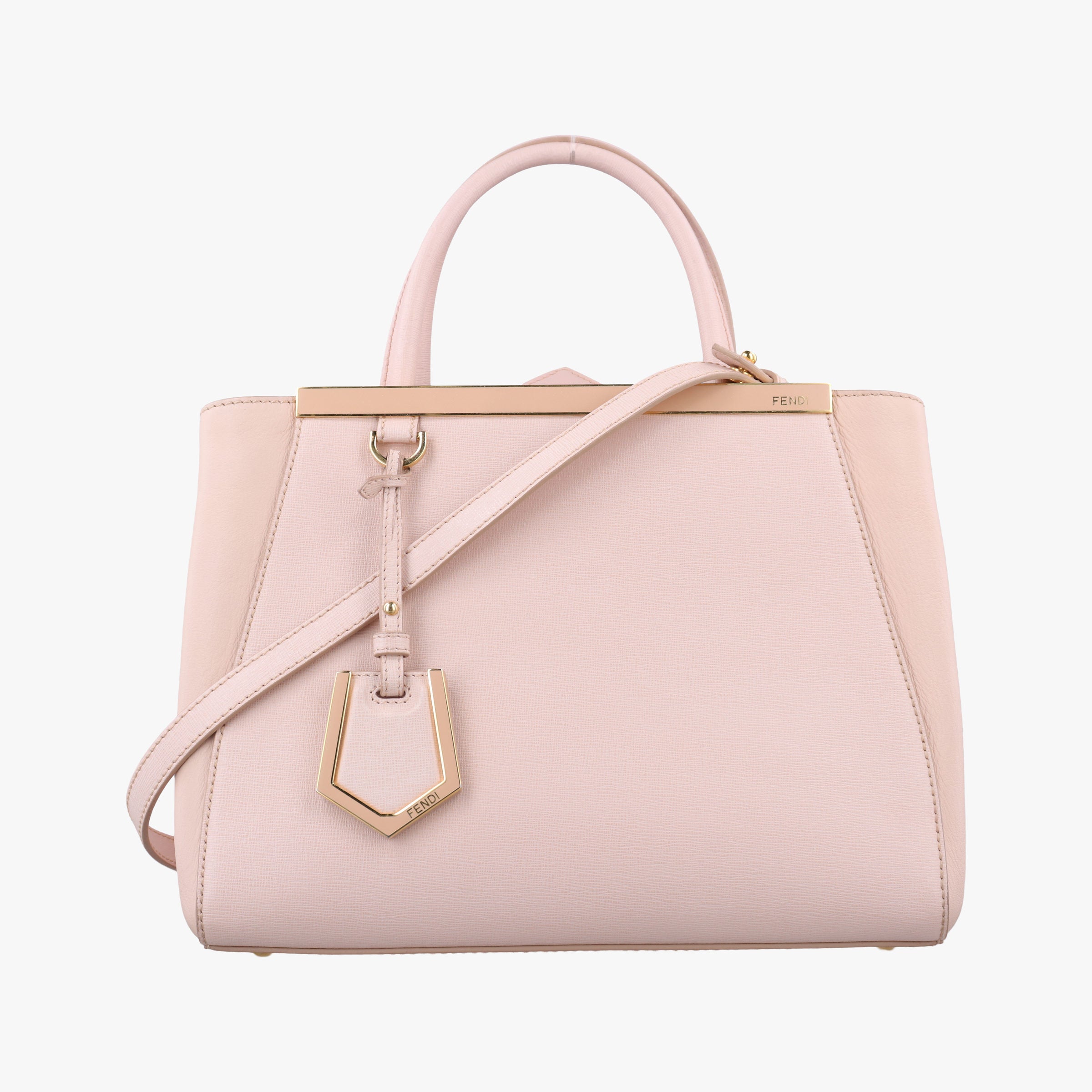 Pre-owned Fendi Petite 2 JOURS Pink Leather 8BH253 shoulderbag | stylenewstar