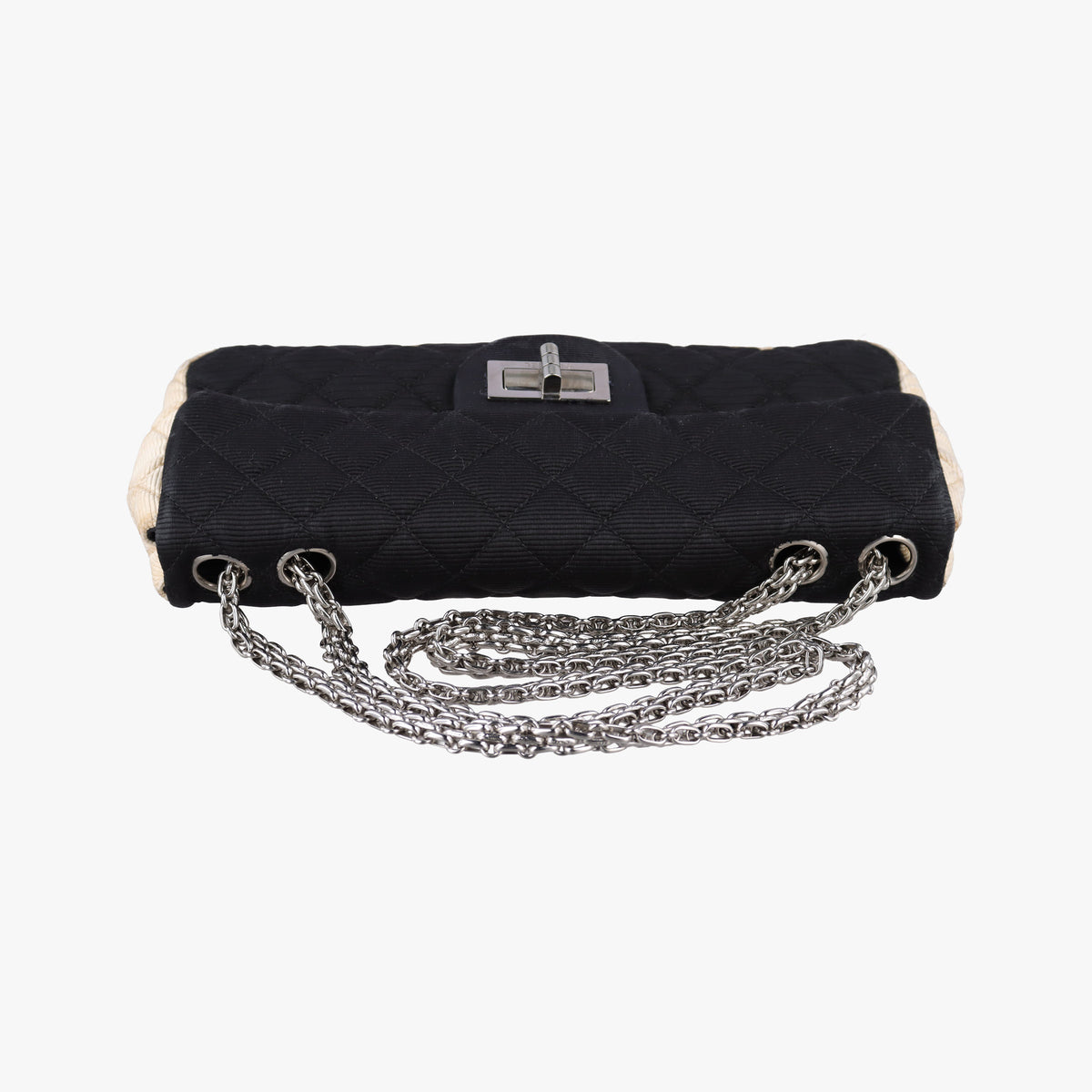 Pre-owned Chanel Matelasse 2.55 Black × Beige Fabric A46019 shoulderbag | stylenewstar