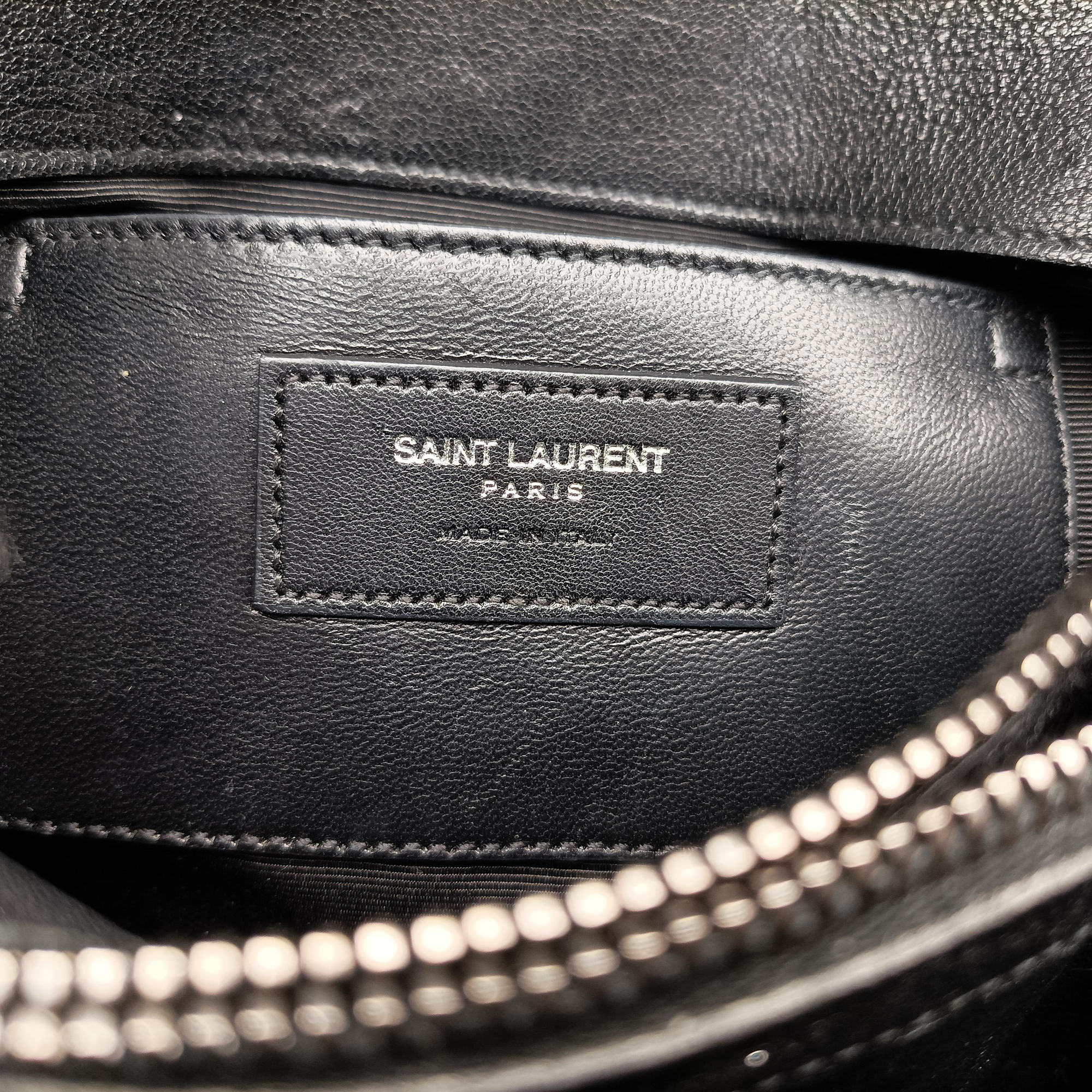 Pre-owned Yves Saint Laurent COLLEGE Black Leather 428056 shoulderbag | stylenewstar