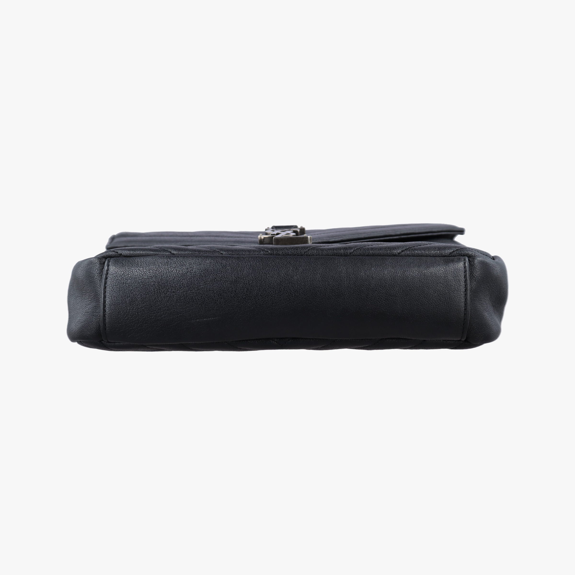 Pre-owned Yves Saint Laurent COLLEGE Black Leather 428056 shoulderbag | stylenewstar
