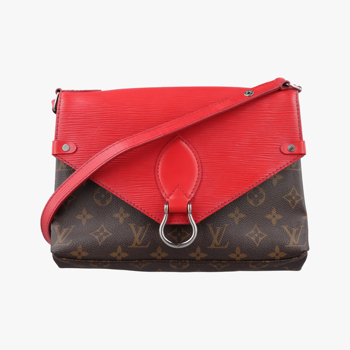 Vintage Louis Vuitton SAINT MICHEL Brown×COQUELICOT Monogram Canvas×epi M44031 shoulderbag | stylenewstar