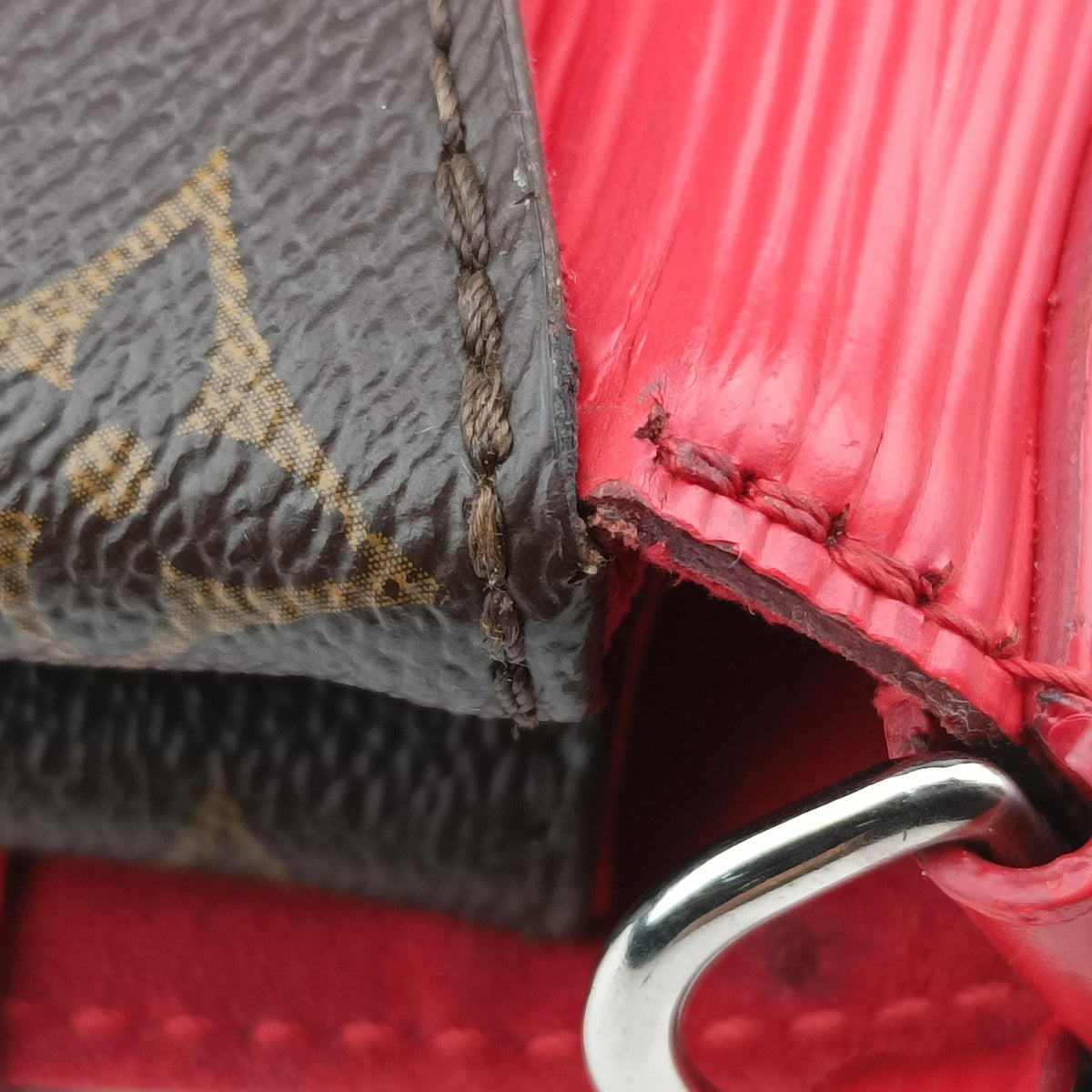 Vintage Louis Vuitton SAINT MICHEL Brown×COQUELICOT Monogram Canvas×epi M44031 shoulderbag | stylenewstar