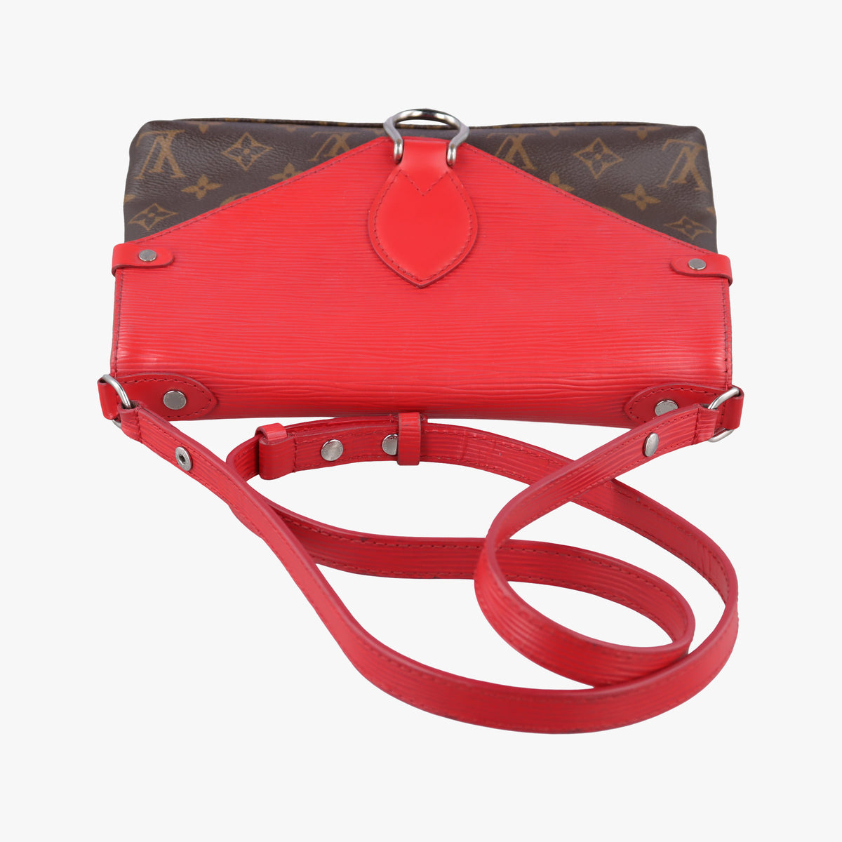 Vintage Louis Vuitton SAINT MICHEL Brown×COQUELICOT Monogram Canvas×epi M44031 shoulderbag | stylenewstar