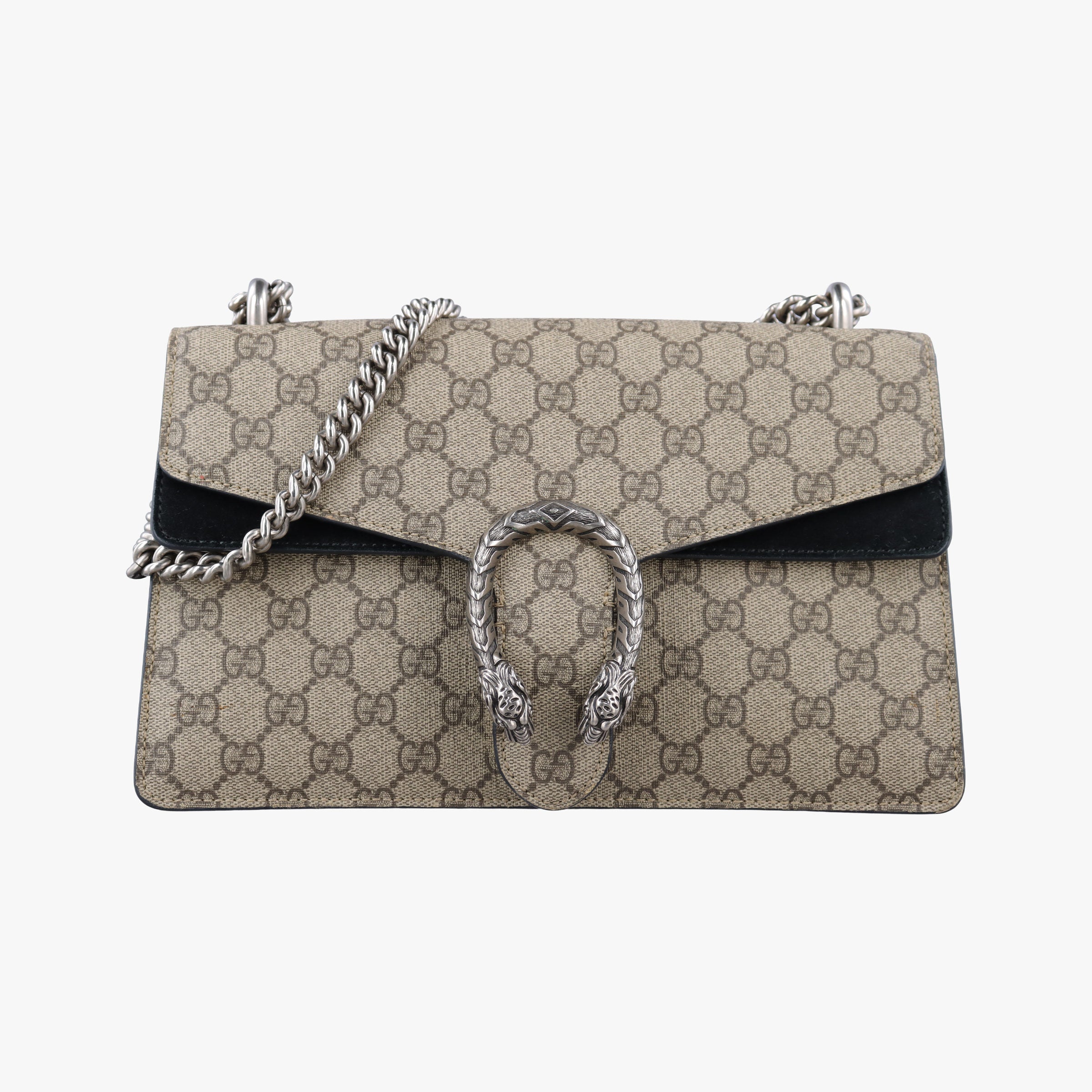 Pre-owned Gucci Dionysus beige×black PVC coated canvas × suede 400249 shoulderbag | stylenewstar