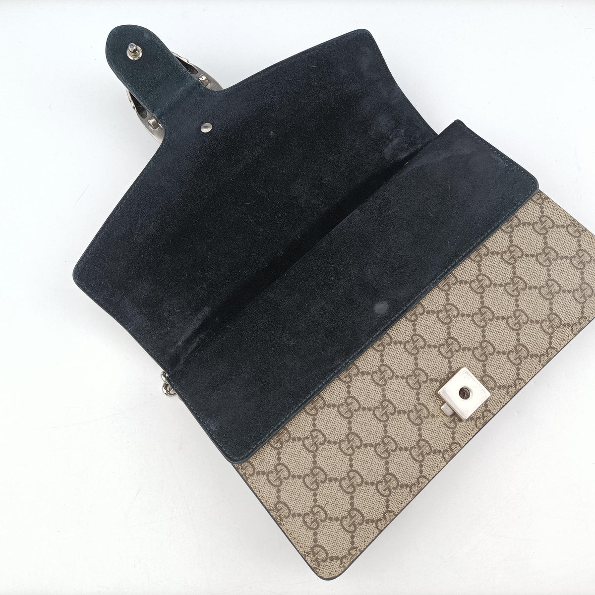 Pre-owned Gucci Dionysus beige×black PVC coated canvas × suede 400249 shoulderbag | stylenewstar