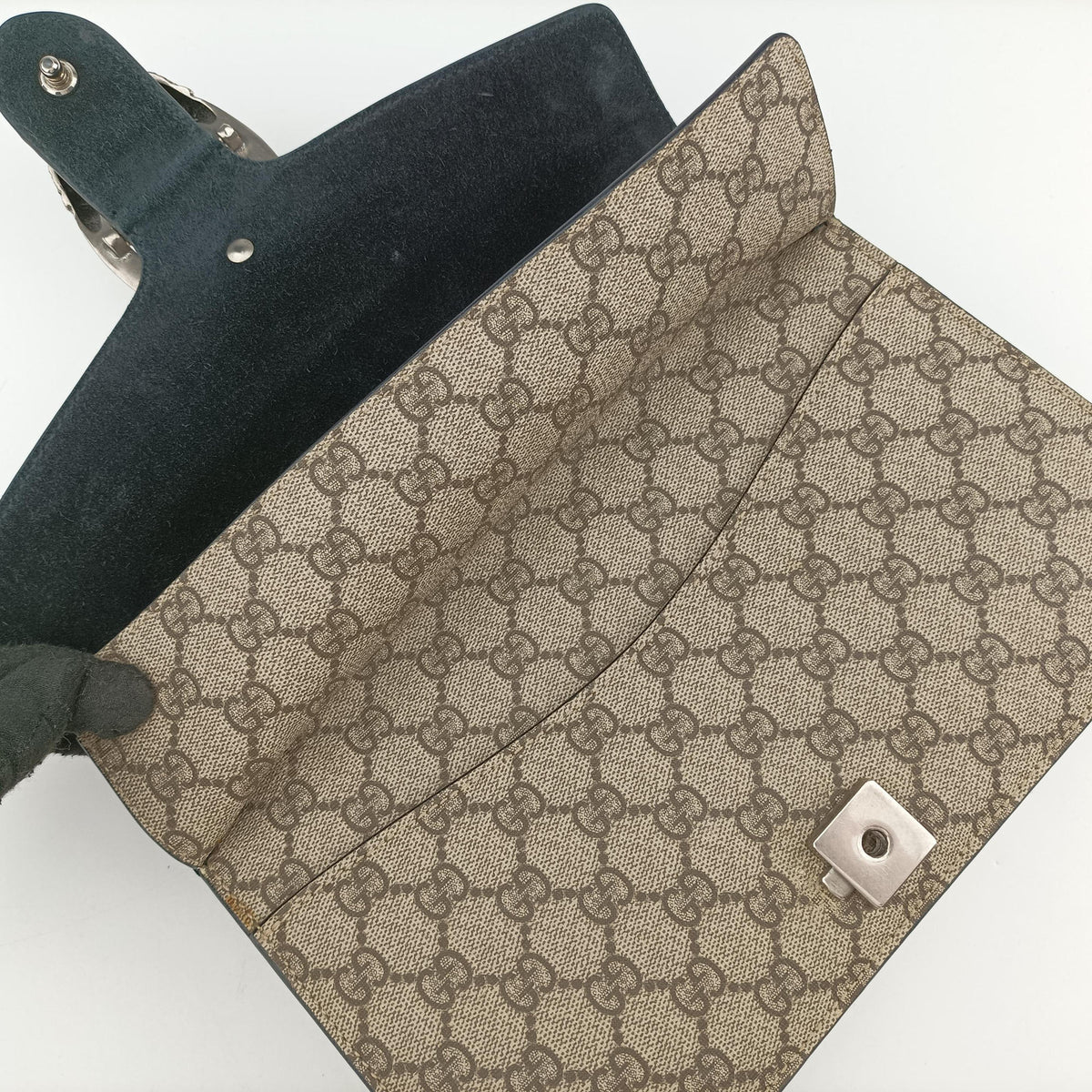 Pre-owned Gucci Dionysus beige×black PVC coated canvas × suede 400249 shoulderbag | stylenewstar