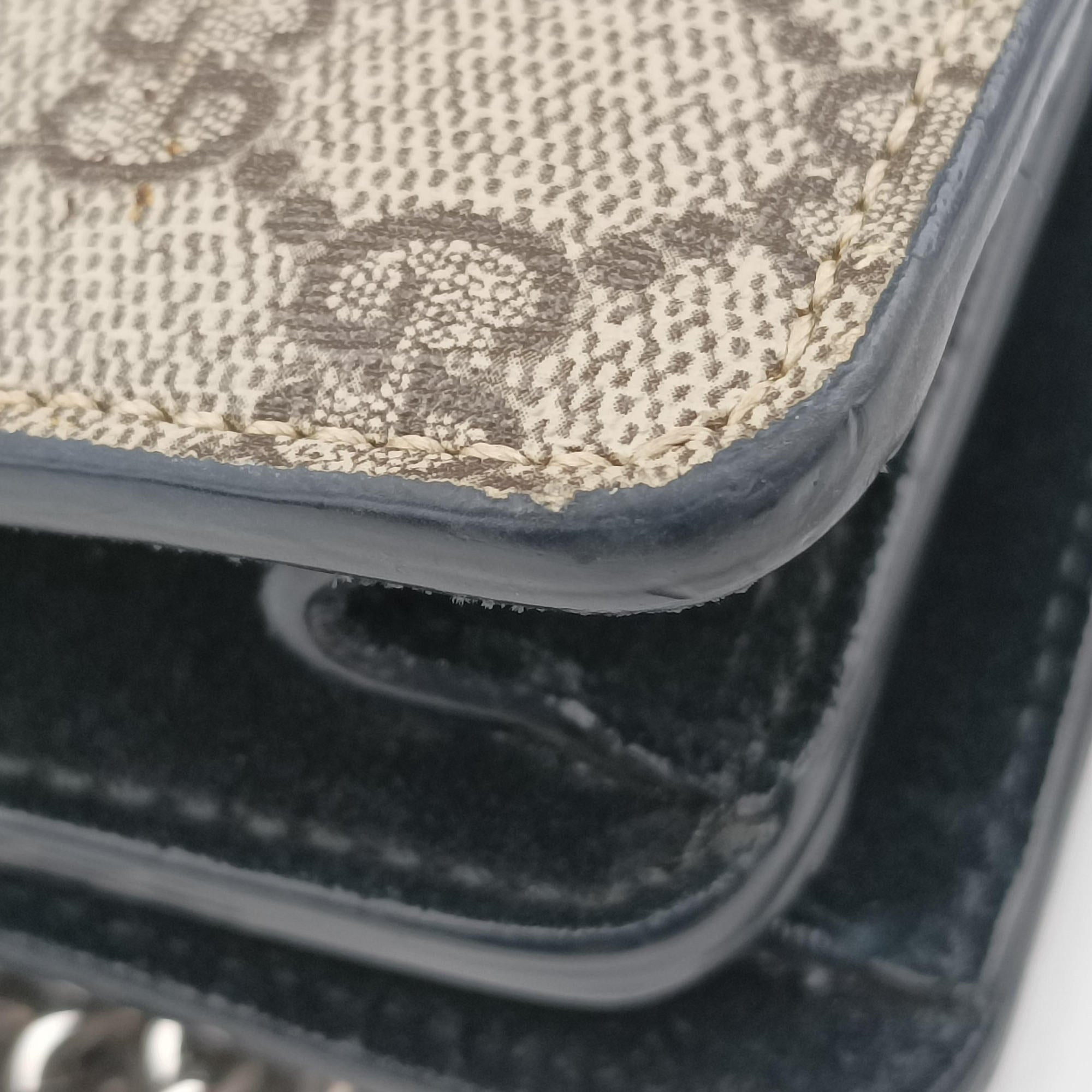 Pre-owned Gucci Dionysus beige×black PVC coated canvas × suede 400249 shoulderbag | stylenewstar