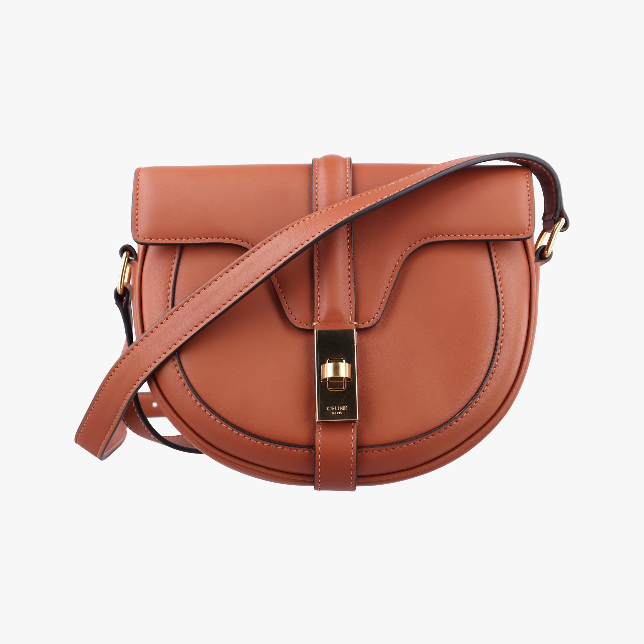 Pre-owned Celine Besace 16 Small Brown Leather W-SL-2 shoulderbag | stylenewstar
