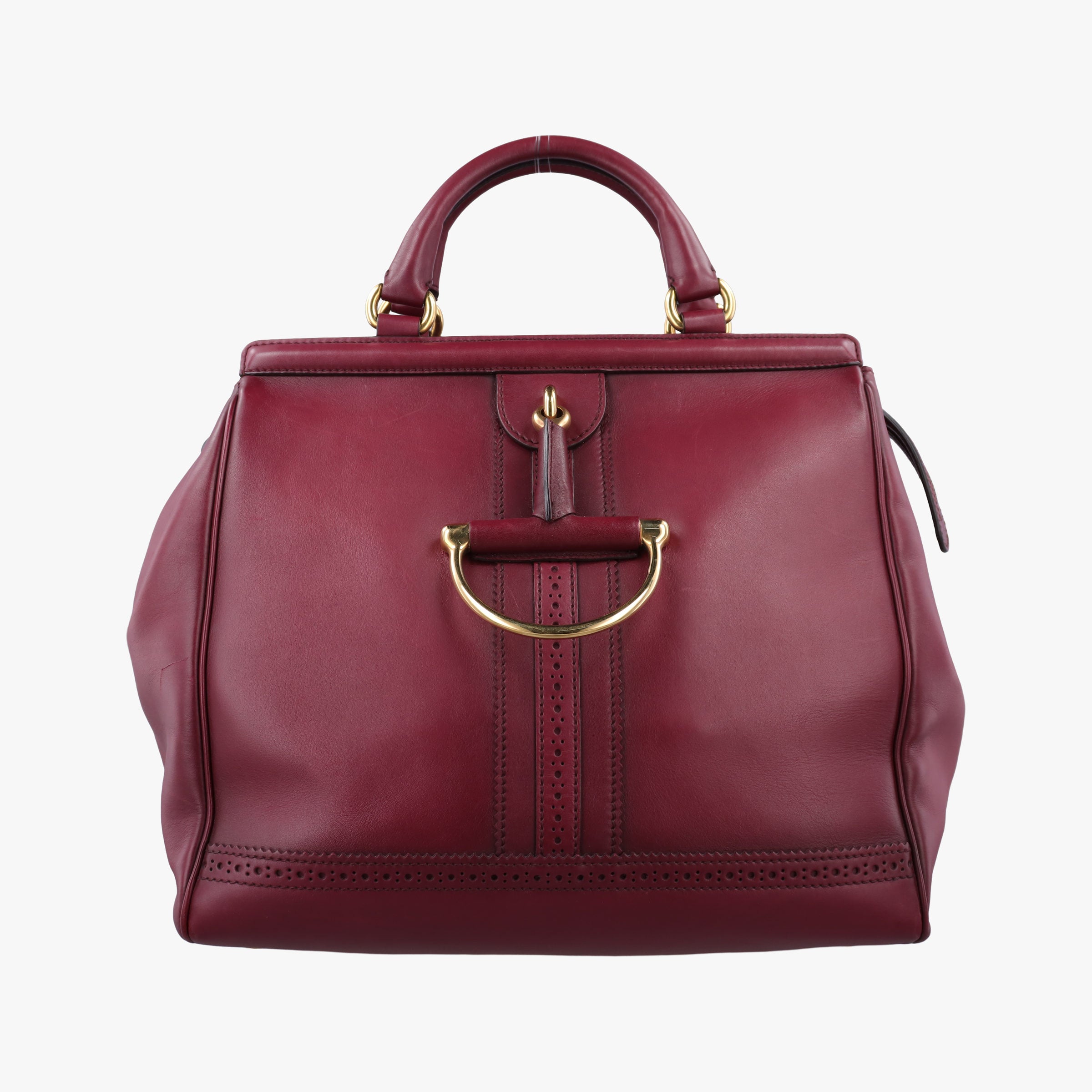 Pre-owned Gucci horse bit Red Leather 296900 handbag | stylenewstar