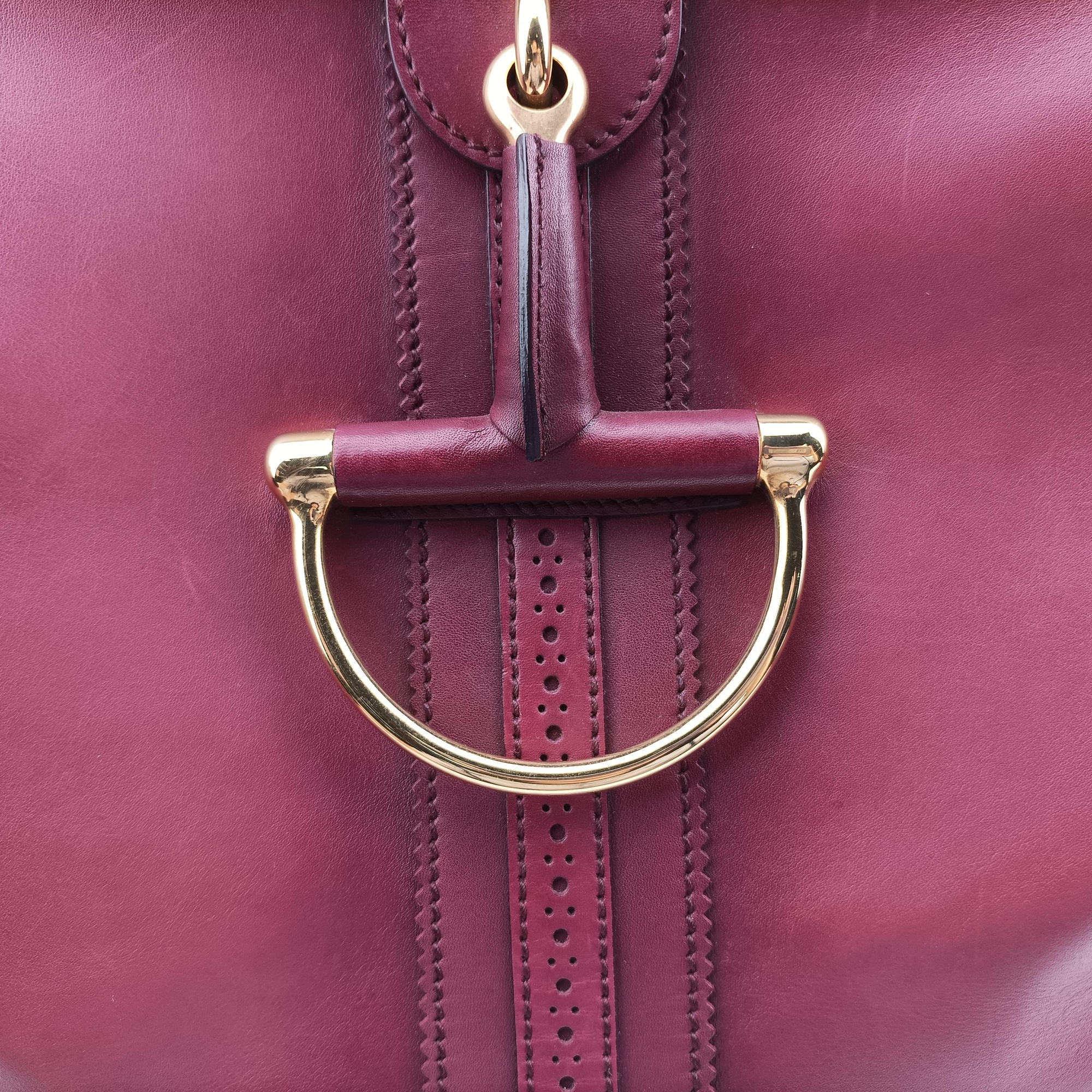Pre-owned Gucci horse bit Red Leather 296900 handbag | stylenewstar