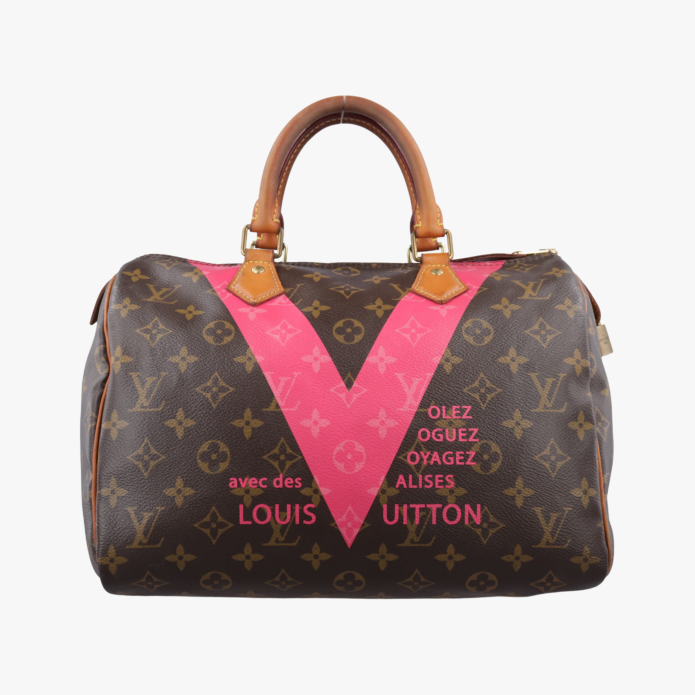 Vintage Louis Vuitton Speedy 30 Grenade V brown×pink Monogram Canvas M41533 handbag | stylenewstar