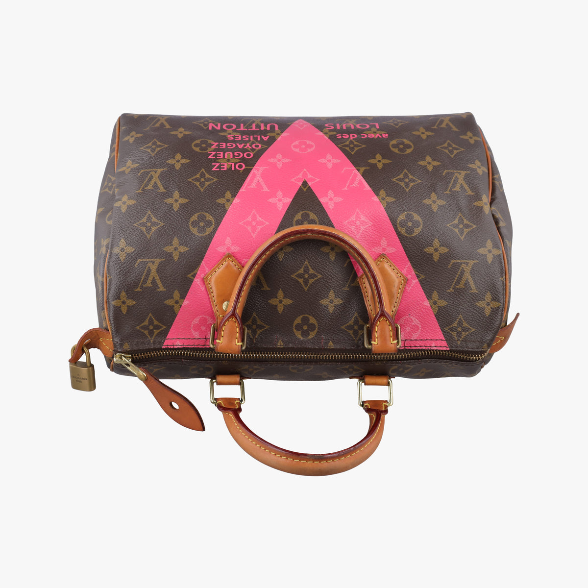Vintage Louis Vuitton Speedy 30 Grenade V brown×pink Monogram Canvas M41533 handbag | stylenewstar
