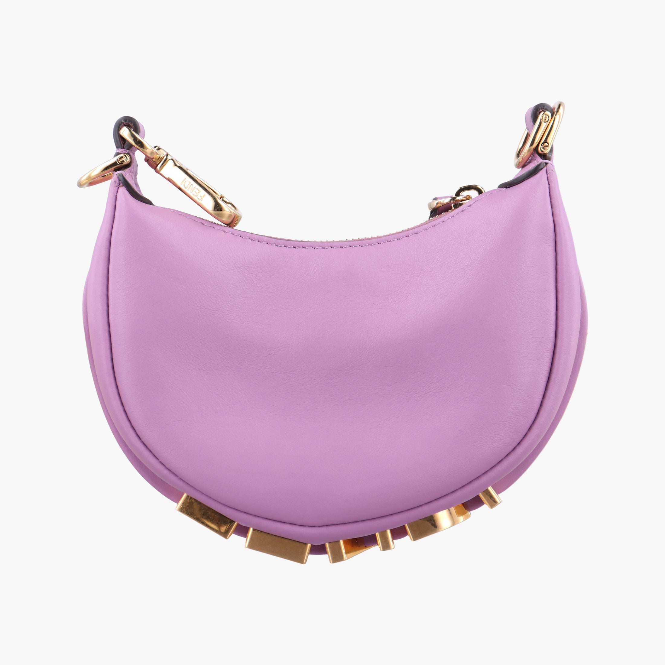 Pre-owned Fendi Nano Fendigraphy Purple Leather 7AS089 handbag | stylenewstar