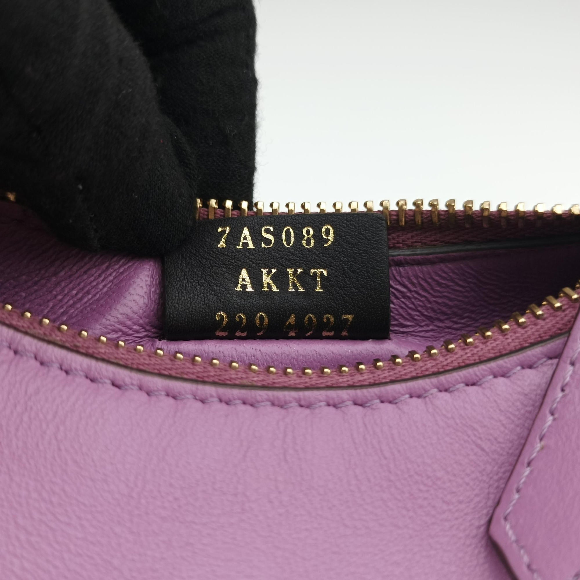 Pre-owned Fendi Nano Fendigraphy Purple Leather 7AS089 handbag | stylenewstar