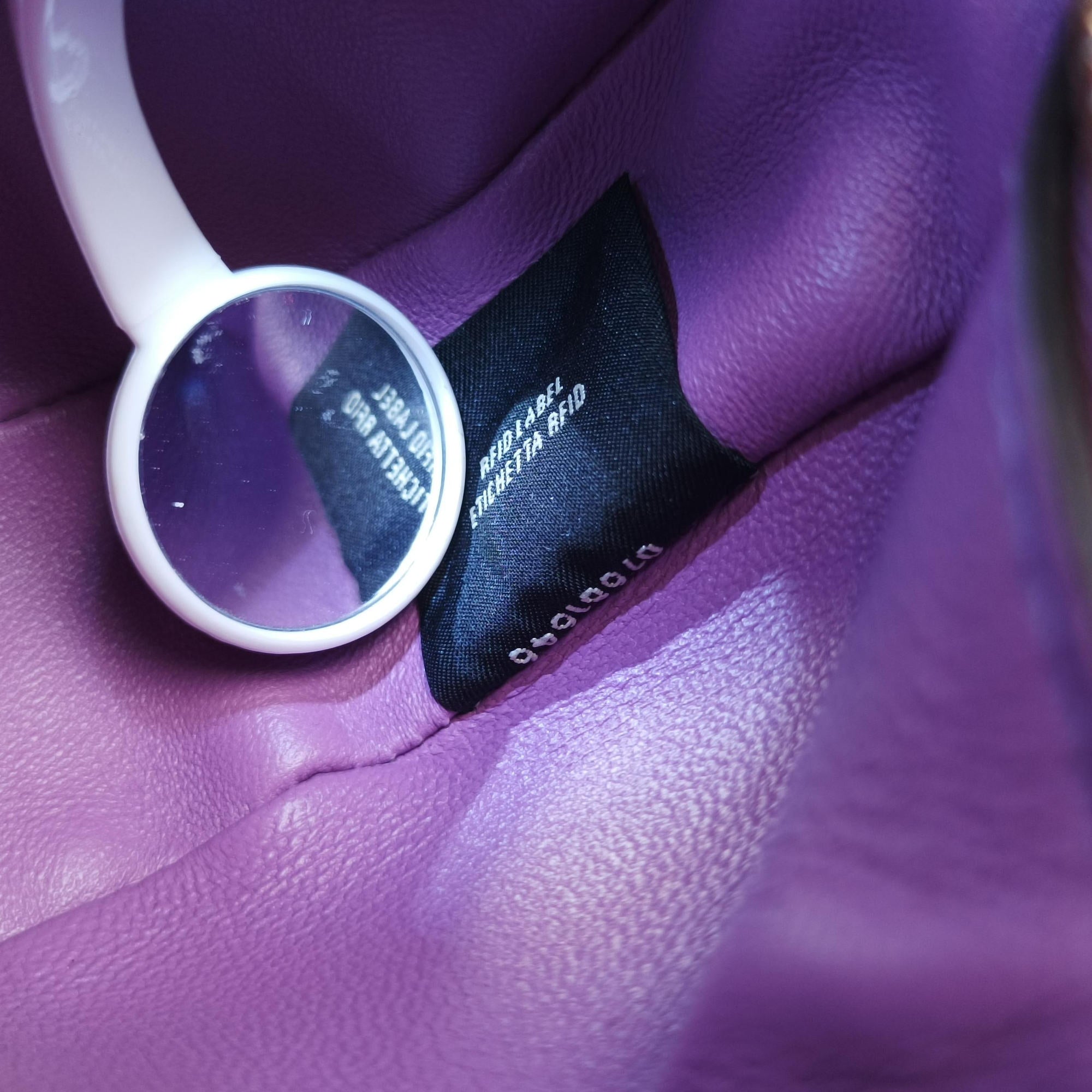 Pre-owned Fendi Nano Fendigraphy Purple Leather 7AS089 handbag | stylenewstar