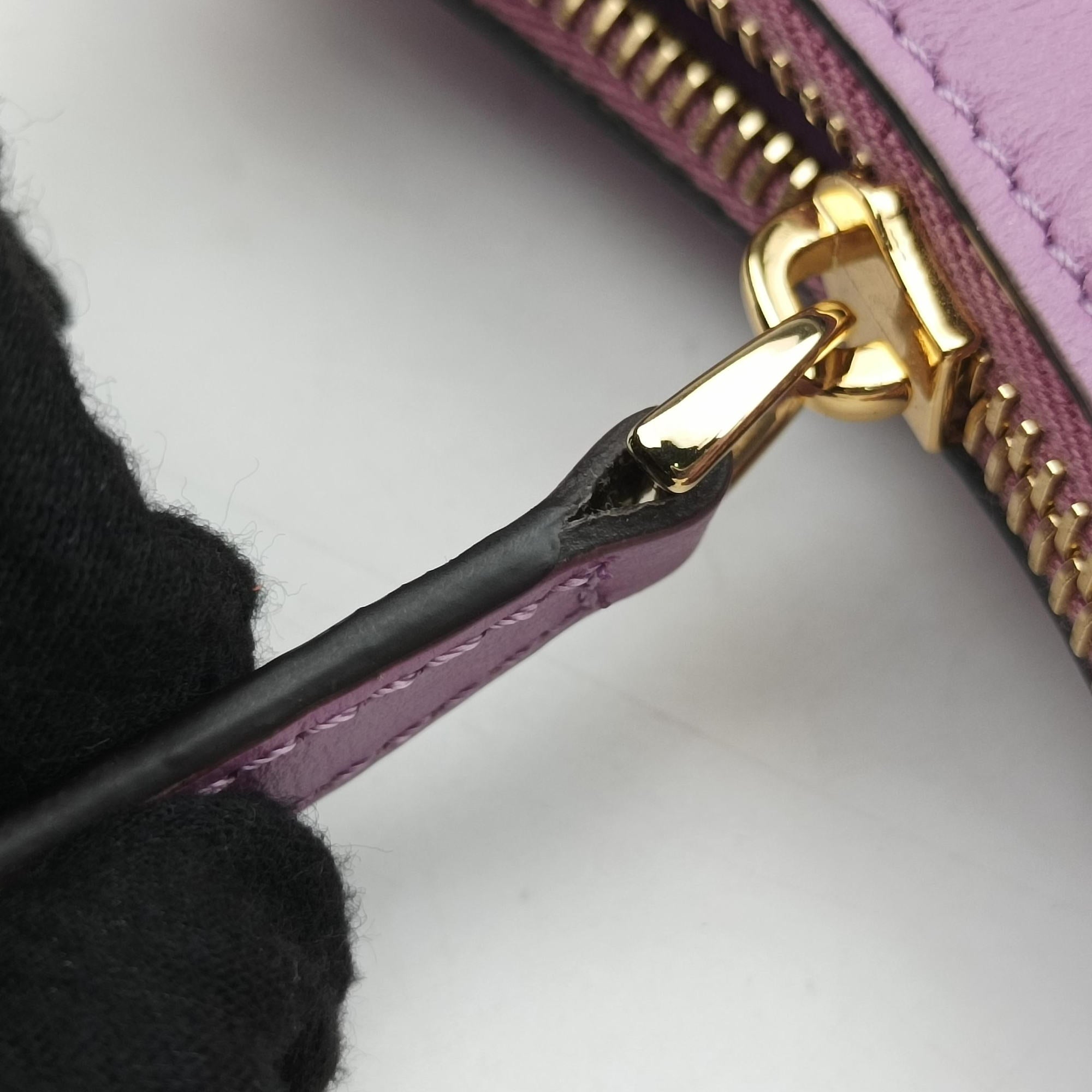 Pre-owned Fendi Nano Fendigraphy Purple Leather 7AS089 handbag | stylenewstar