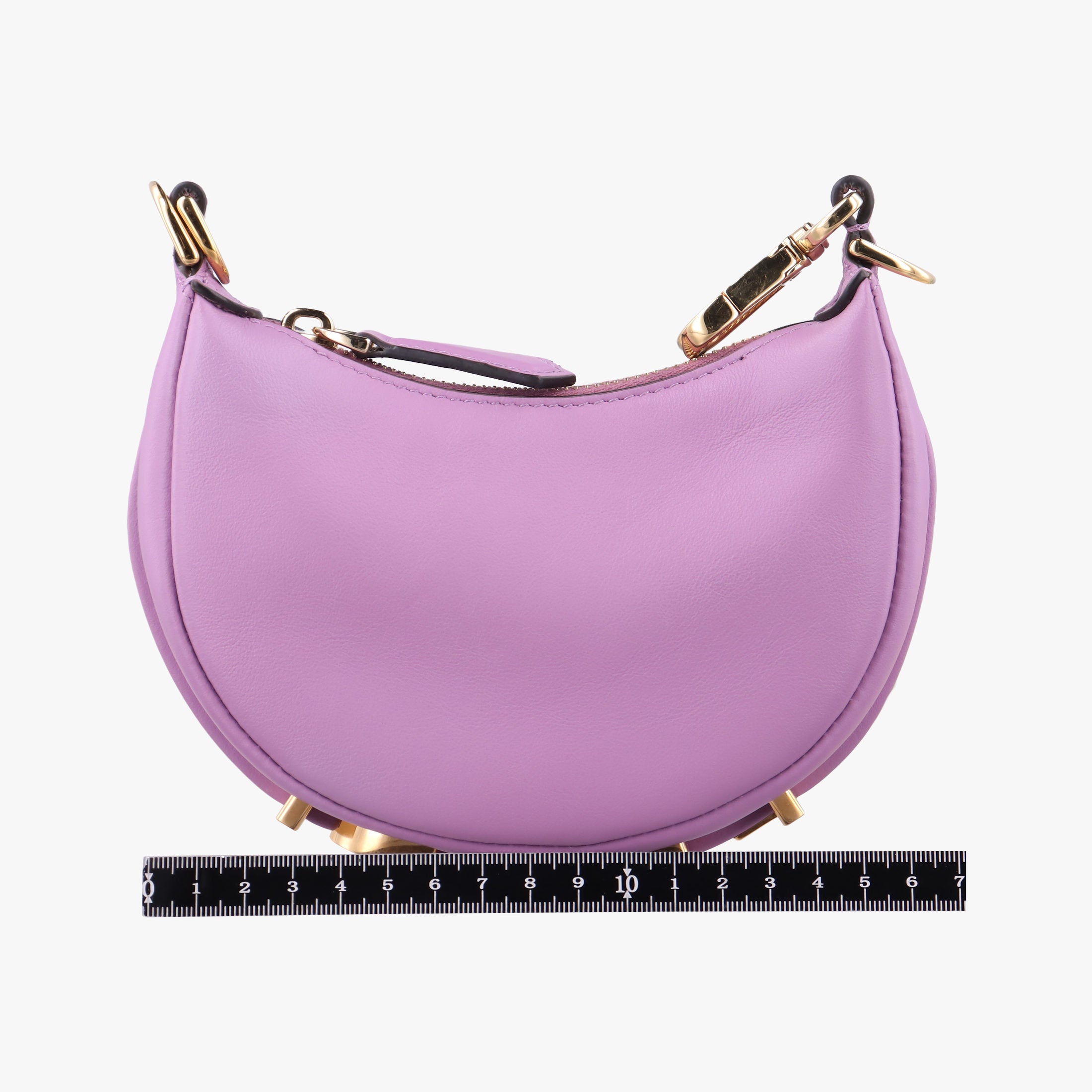 Pre-owned Fendi Nano Fendigraphy Purple Leather 7AS089 handbag | stylenewstar