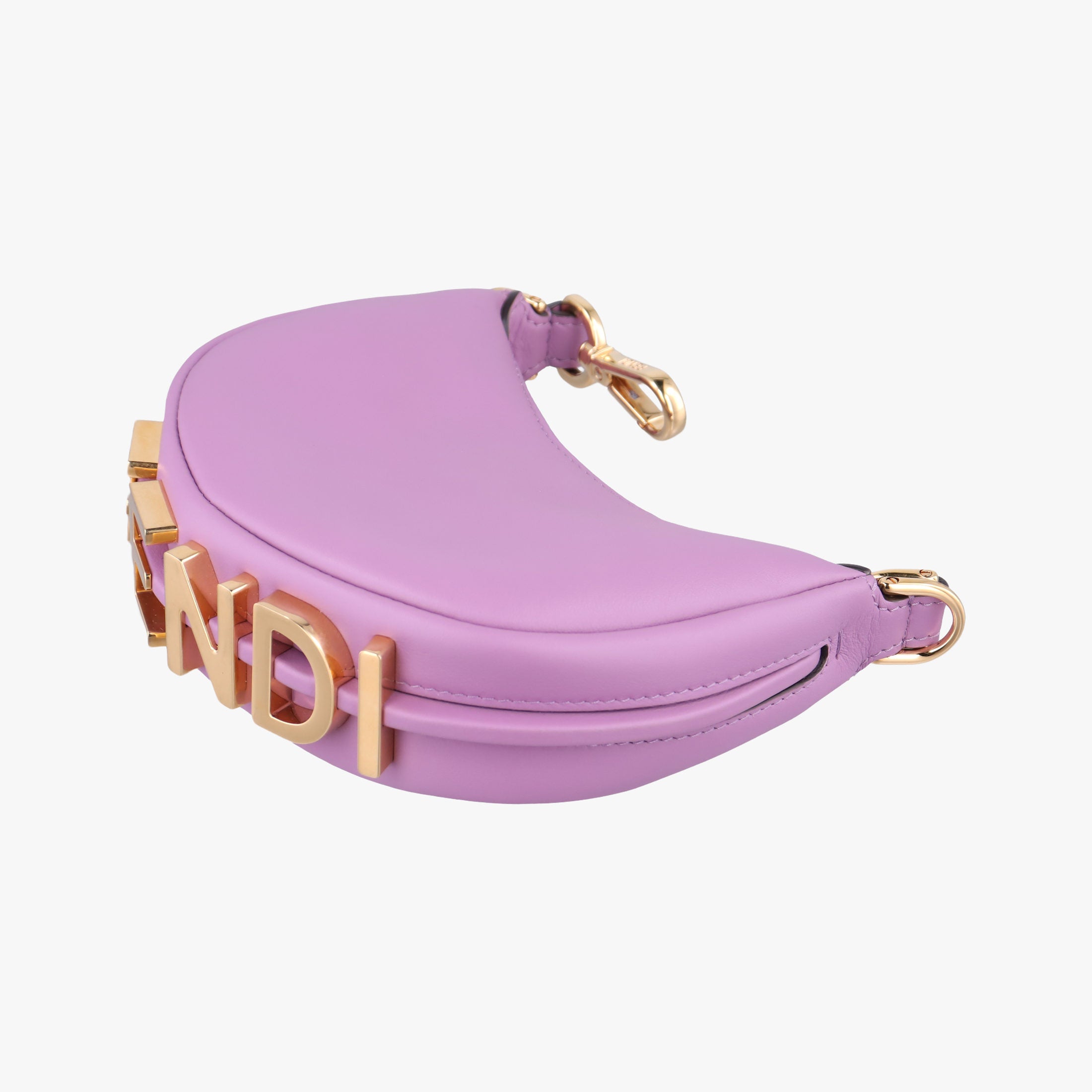 Pre-owned Fendi Nano Fendigraphy Purple Leather 7AS089 handbag | stylenewstar