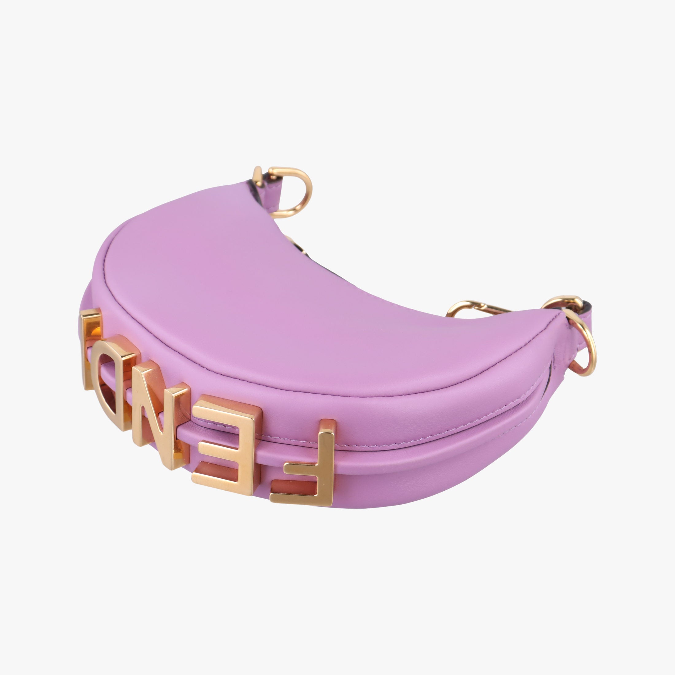 Pre-owned Fendi Nano Fendigraphy Purple Leather 7AS089 handbag | stylenewstar