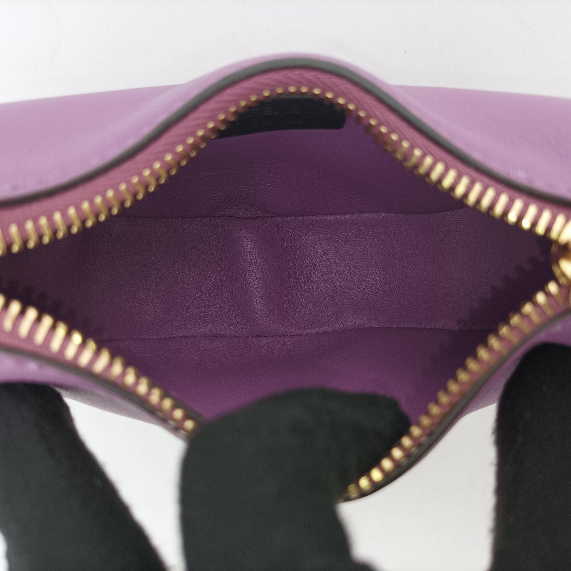 Pre-owned Fendi Nano Fendigraphy Purple Leather 7AS089 handbag | stylenewstar