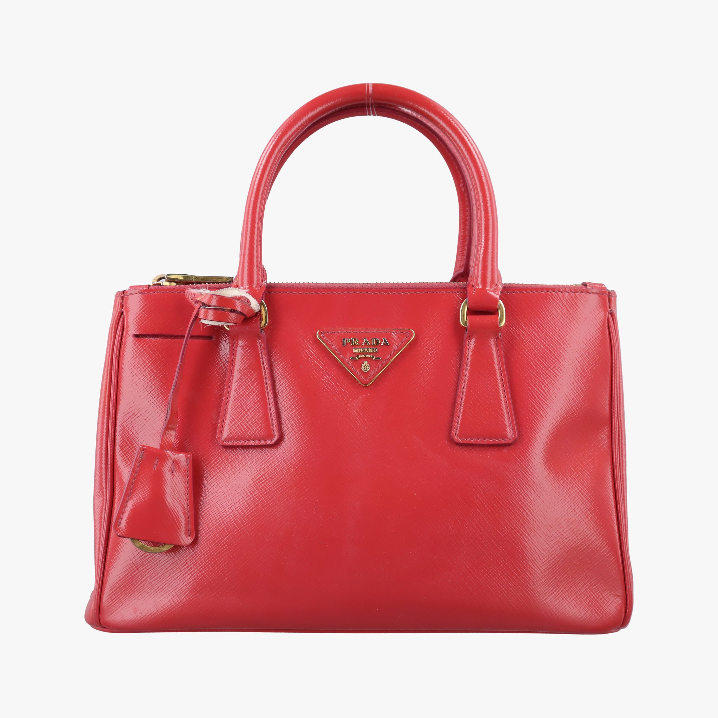 Pre-owned Prada Galleria Red SAFFIANO Leather BN1874 handbag | stylenewstar