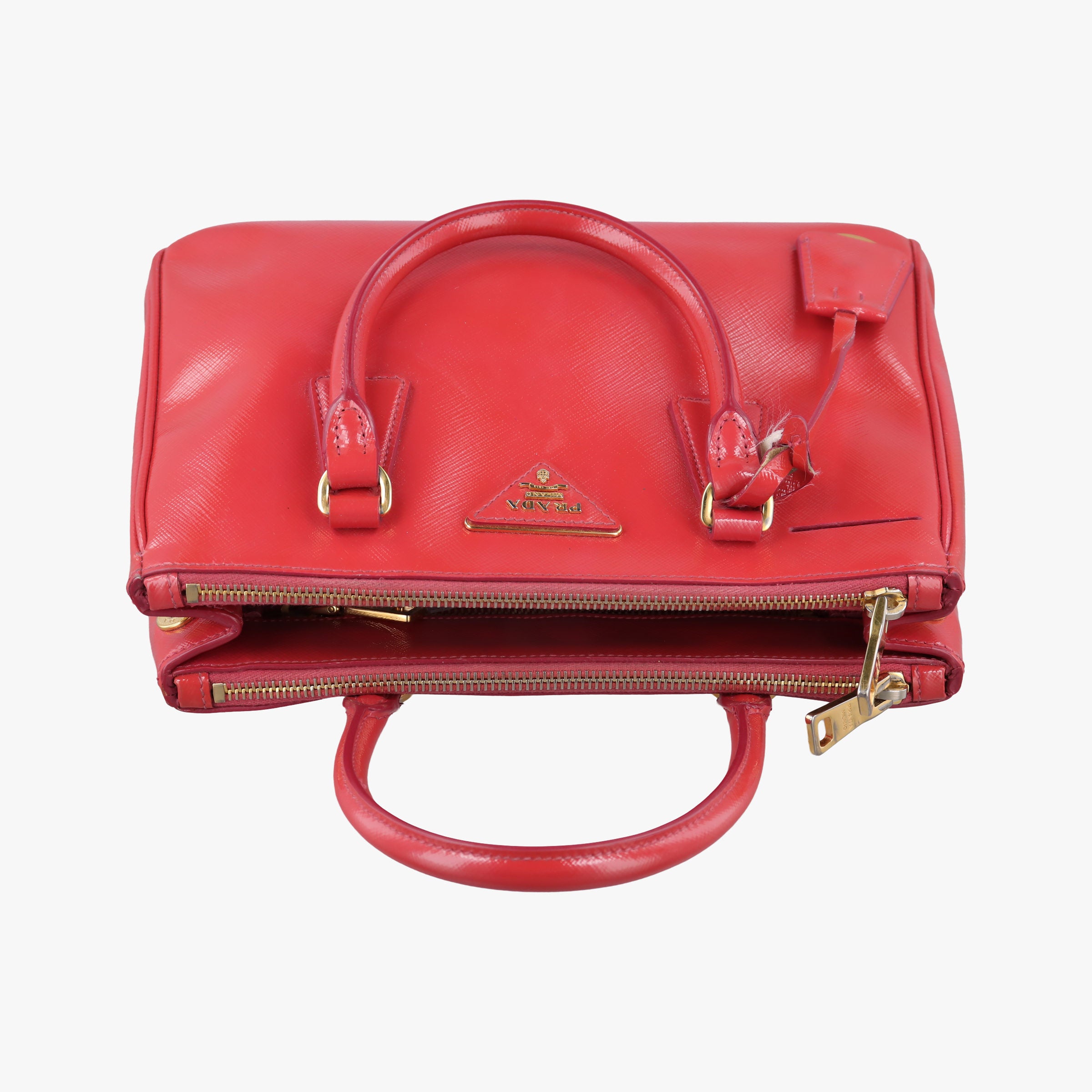Pre-owned Prada Galleria Red SAFFIANO Leather BN1874 handbag | stylenewstar