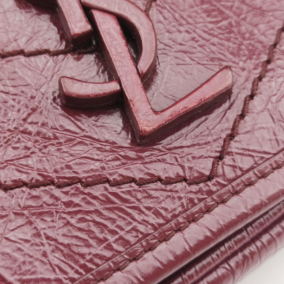 Pre-owned Yves Saint Laurent Niki Burgundy Leather 583103 shoulderbag | stylenewstar