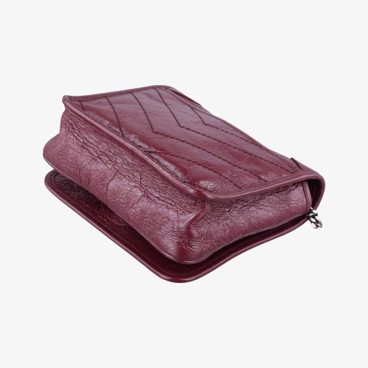 Pre-owned Yves Saint Laurent Niki Burgundy Leather 583103 shoulderbag | stylenewstar