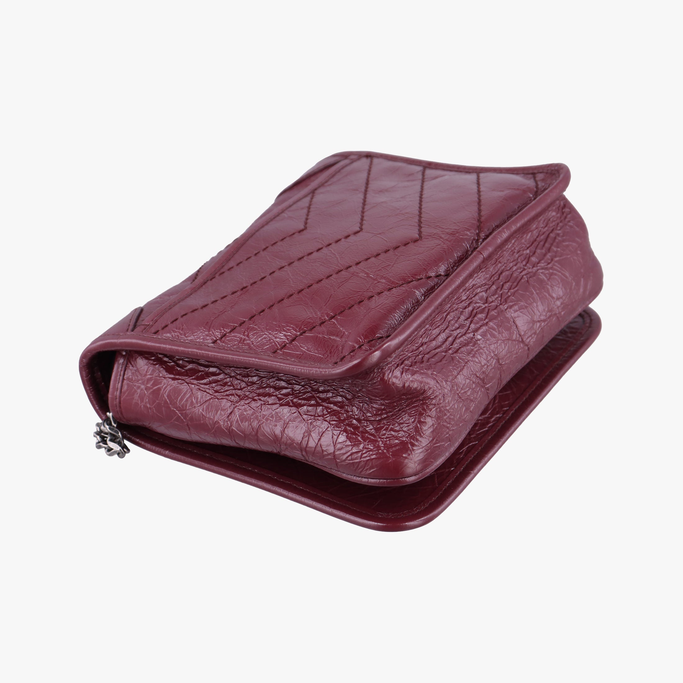 Pre-owned Yves Saint Laurent Niki Burgundy Leather 583103 shoulderbag | stylenewstar
