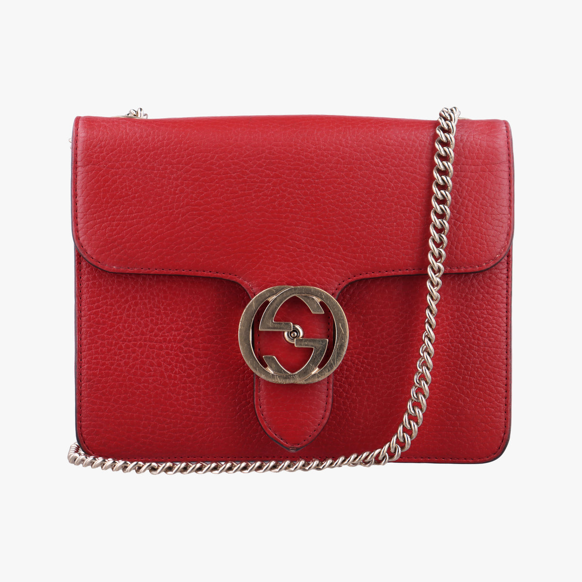 Pre-owned Gucci Interlocking G Red Leather 510304 shoulderbag | stylenewstar