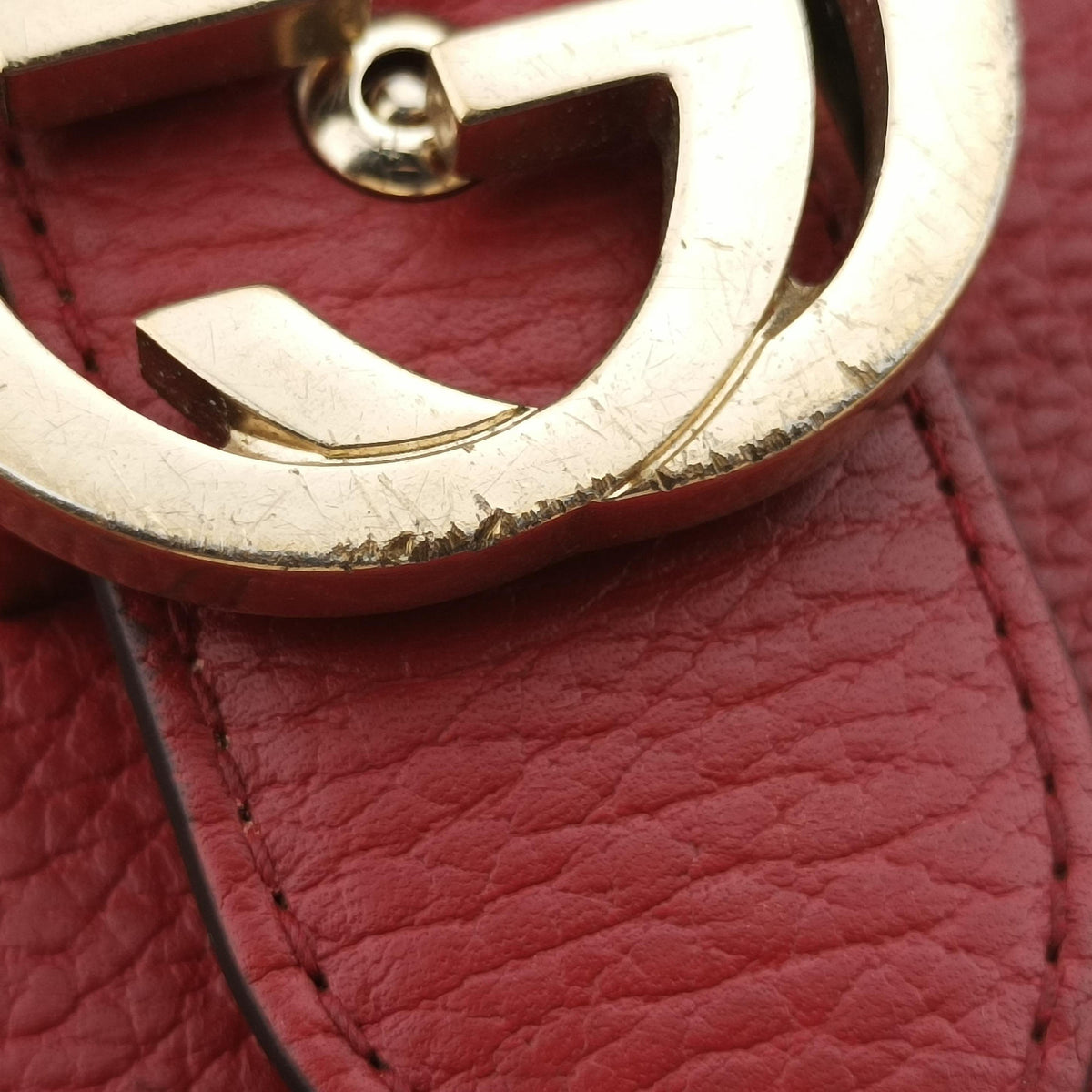 Pre-owned Gucci Interlocking G Red Leather 510304 shoulderbag | stylenewstar