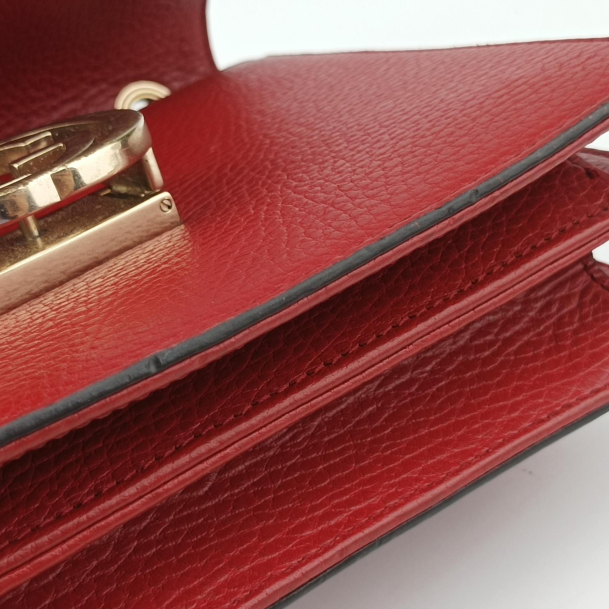 Pre-owned Gucci Interlocking G Red Leather 510304 shoulderbag | stylenewstar