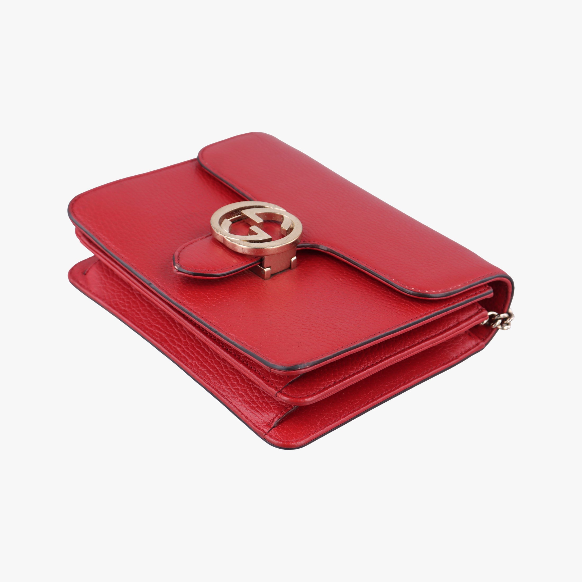 Pre-owned Gucci Interlocking G Red Leather 510304 shoulderbag | stylenewstar
