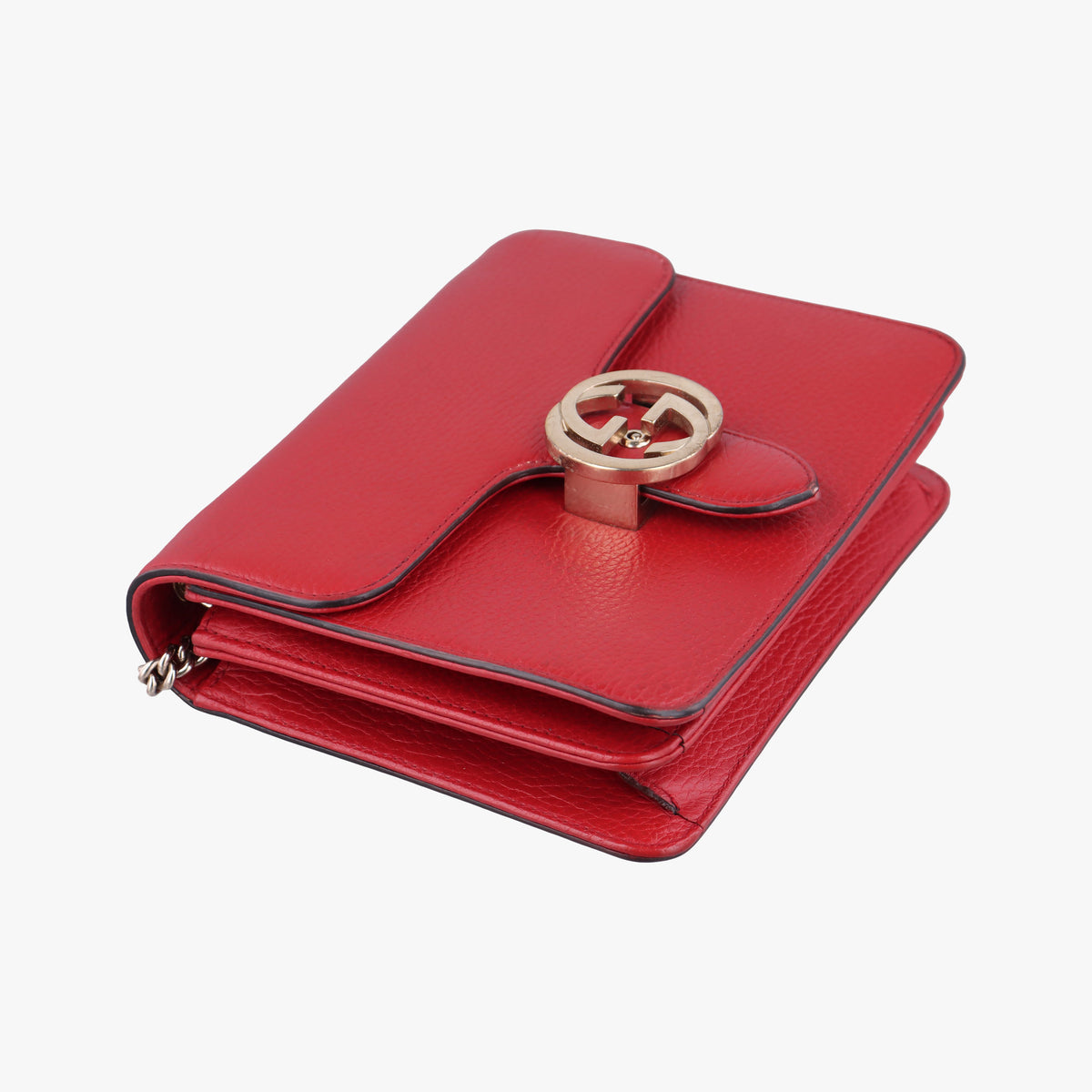Pre-owned Gucci Interlocking G Red Leather 510304 shoulderbag | stylenewstar