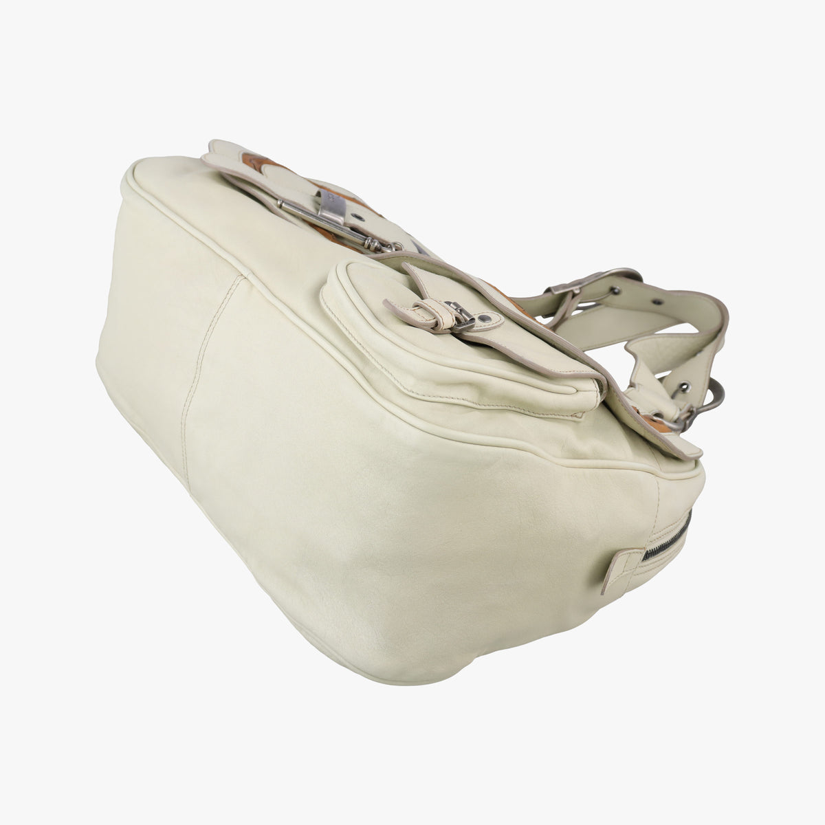 Secondhand Christian Dior Gaucho White Leather  shoulderbag | stylenewstar