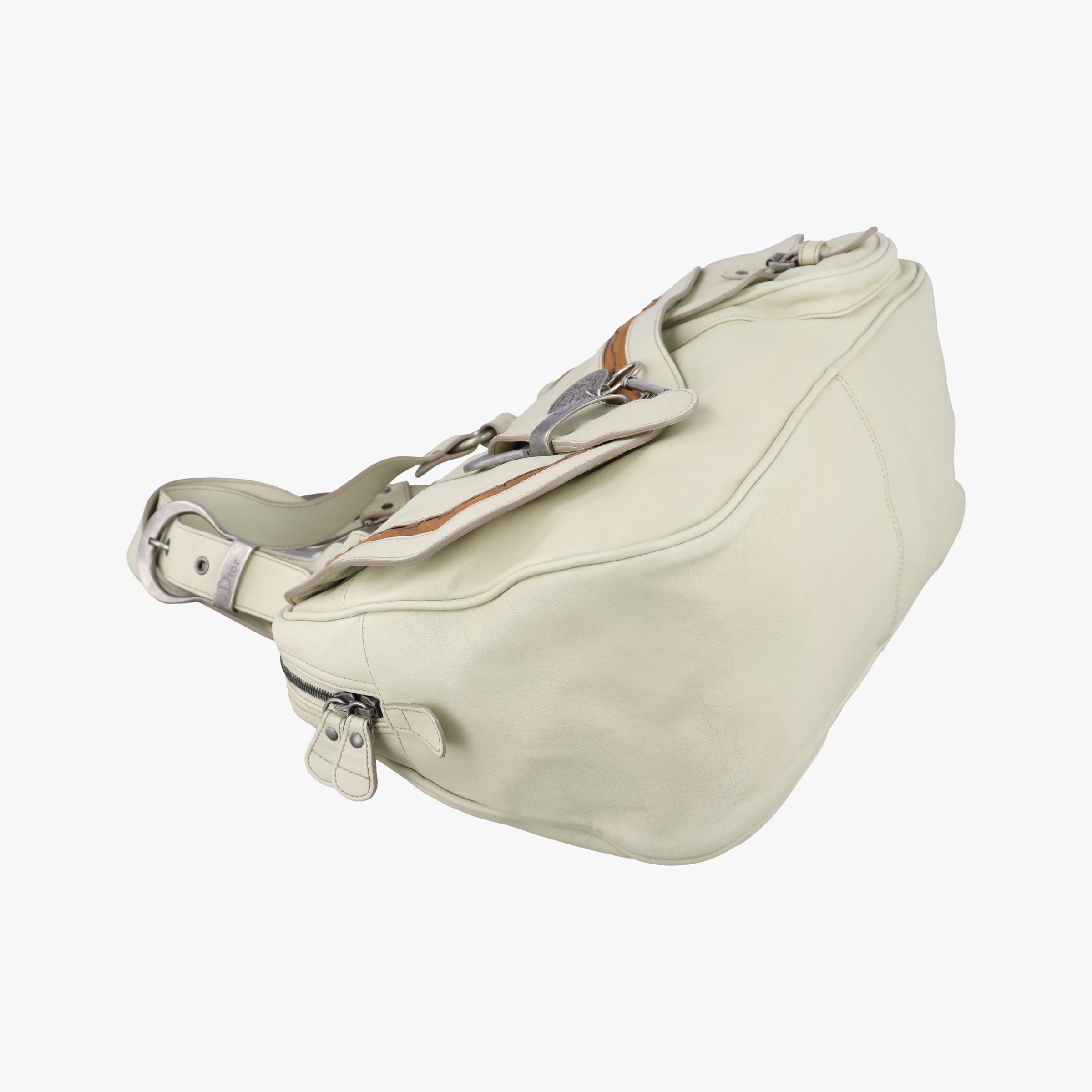 Secondhand Christian Dior Gaucho White Leather  shoulderbag | stylenewstar