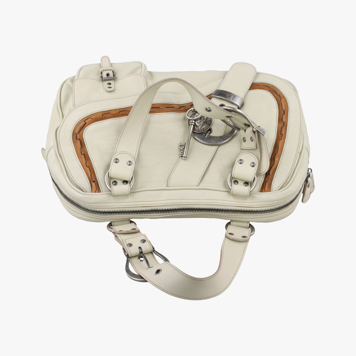 Secondhand Christian Dior Gaucho White Leather  shoulderbag | stylenewstar
