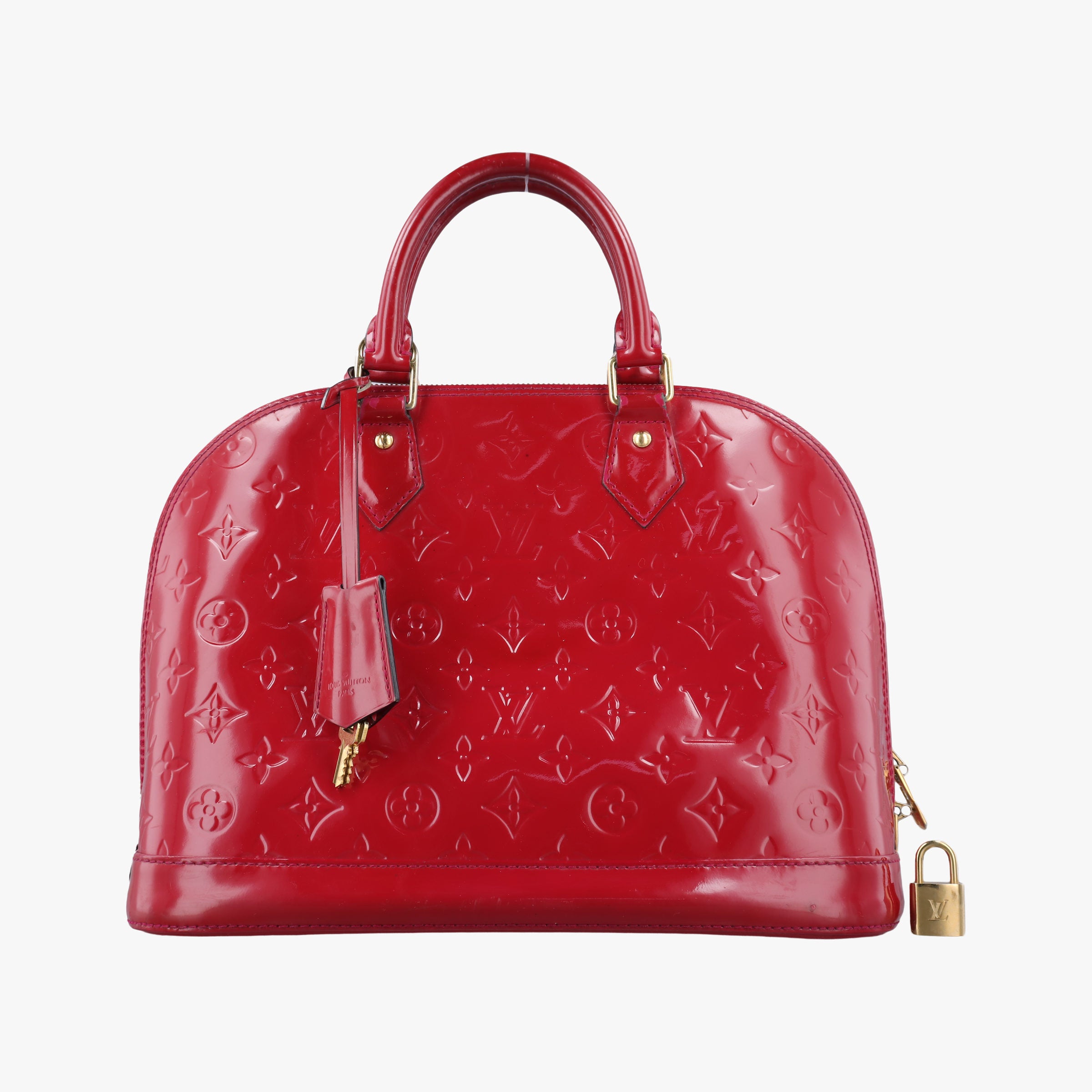 Pre-owned Louis Vuitton Alma PM pomme d'amour Vernis M90096 handbag | stylenewstar