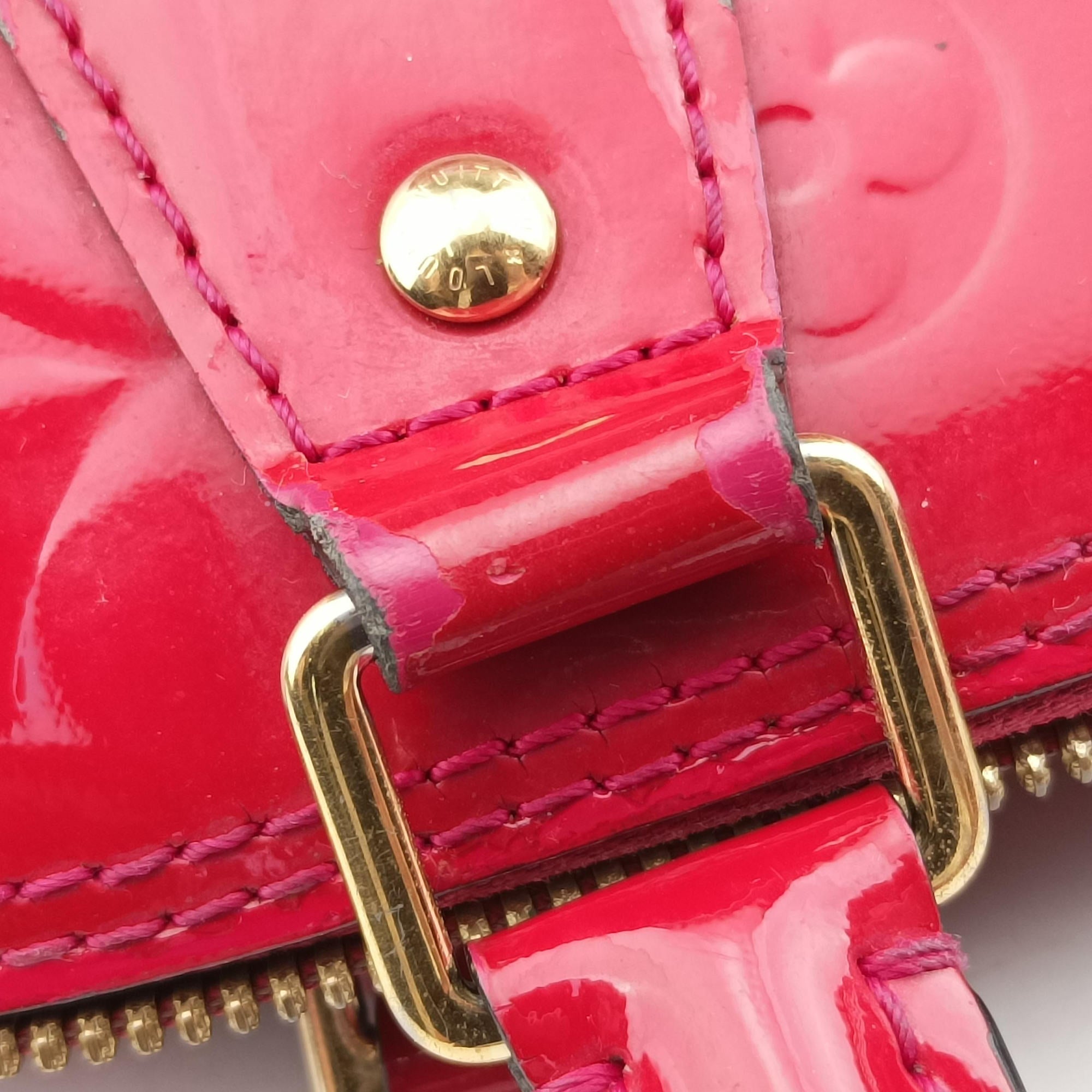 Pre-owned Louis Vuitton Alma PM pomme d'amour Vernis M90096 handbag | stylenewstar
