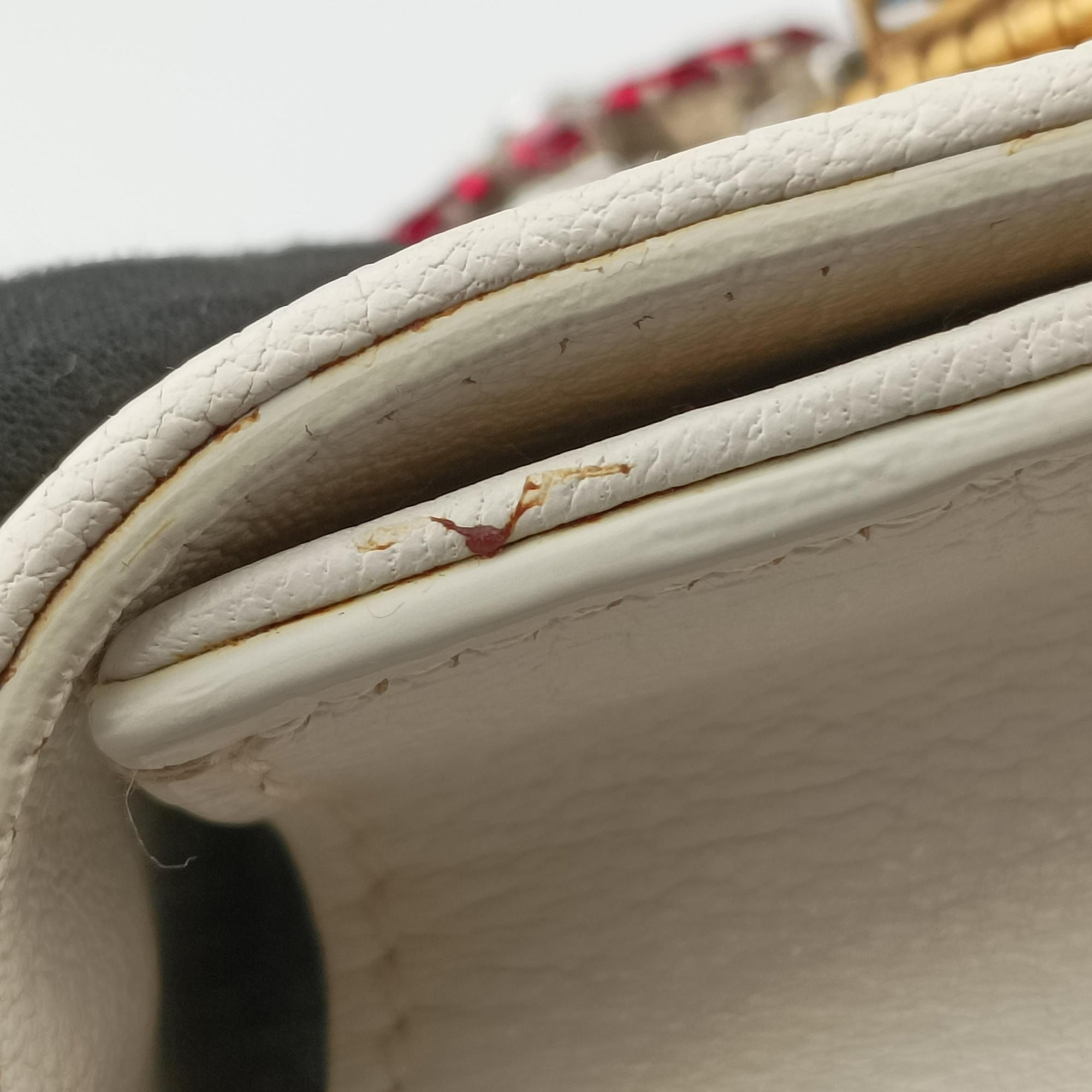 Pre-owned Miu Miu Miu Lady Natural × White Paglia × Madras Goat Leather  shoulderbag | stylenewstar