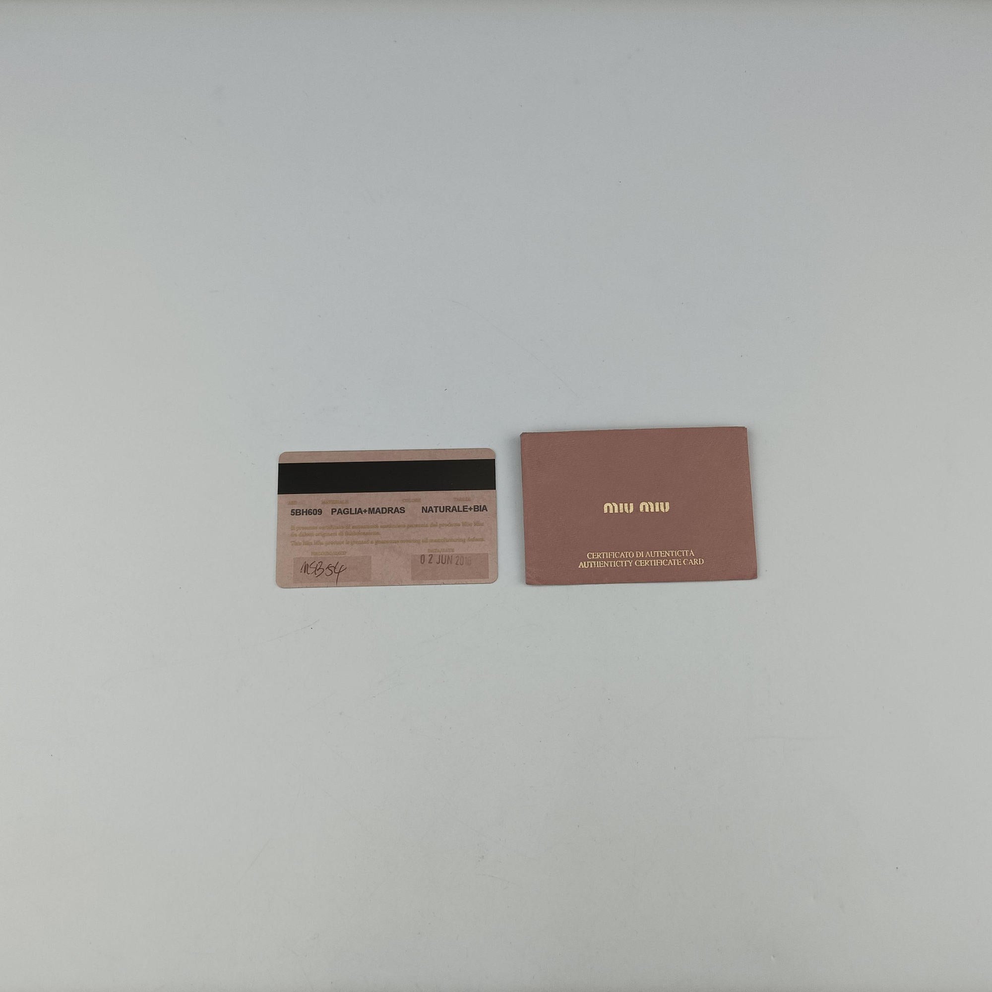 Pre-owned Miu Miu Miu Lady Natural × White Paglia × Madras Goat Leather  shoulderbag | stylenewstar