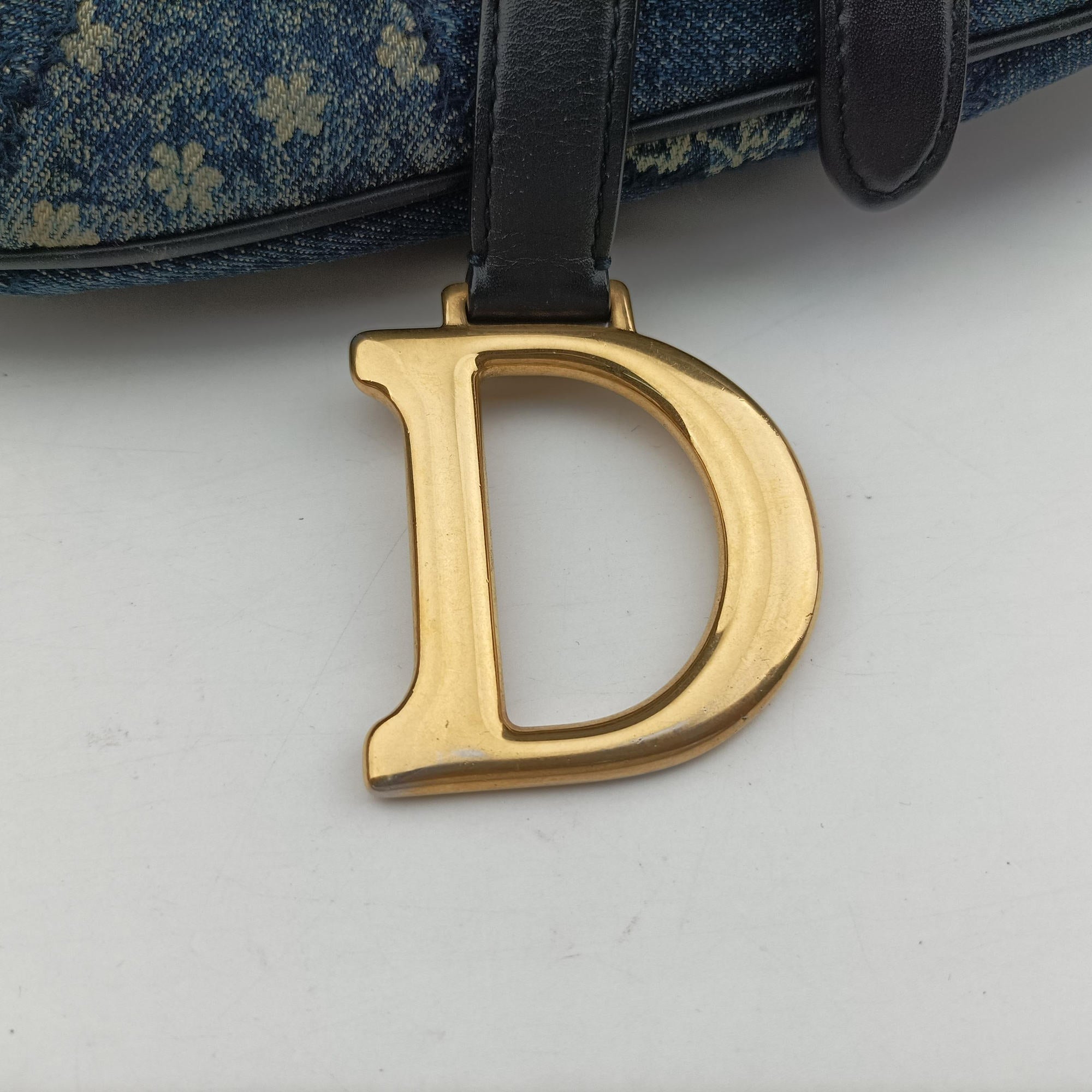 Pre-owned Christian Dior Saddle Blue denim  shoulderbag | stylenewstar