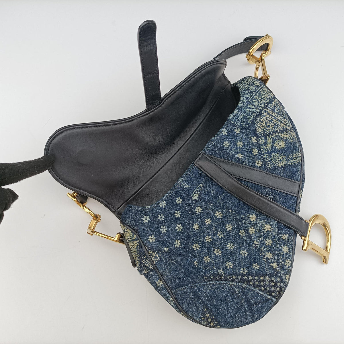 Pre-owned Christian Dior Saddle Blue denim  shoulderbag | stylenewstar