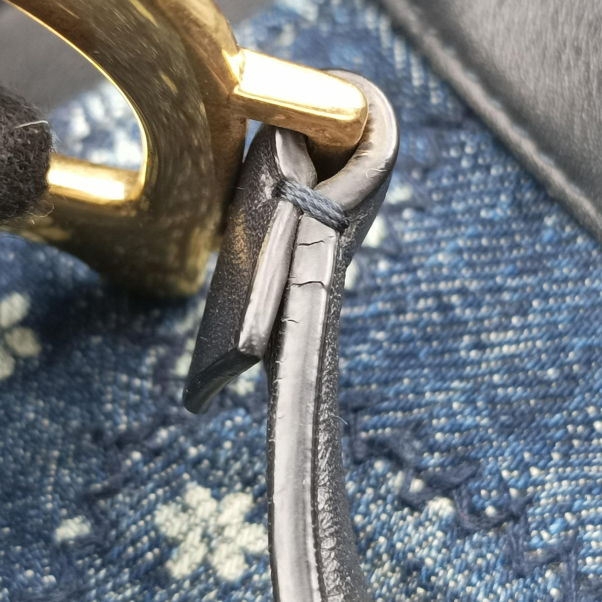 Pre-owned Christian Dior Saddle Blue denim  shoulderbag | stylenewstar