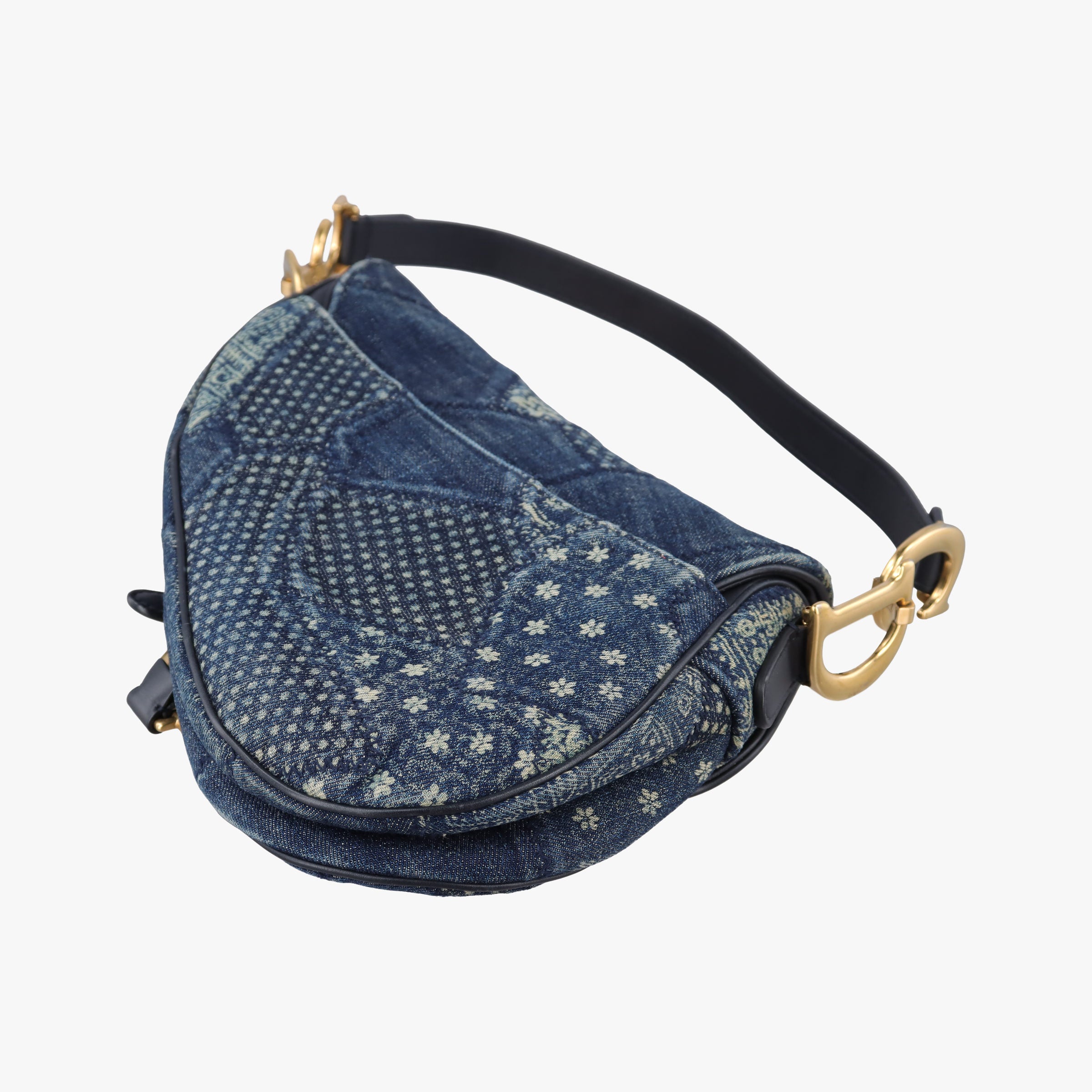 Pre-owned Christian Dior Saddle Blue denim  shoulderbag | stylenewstar