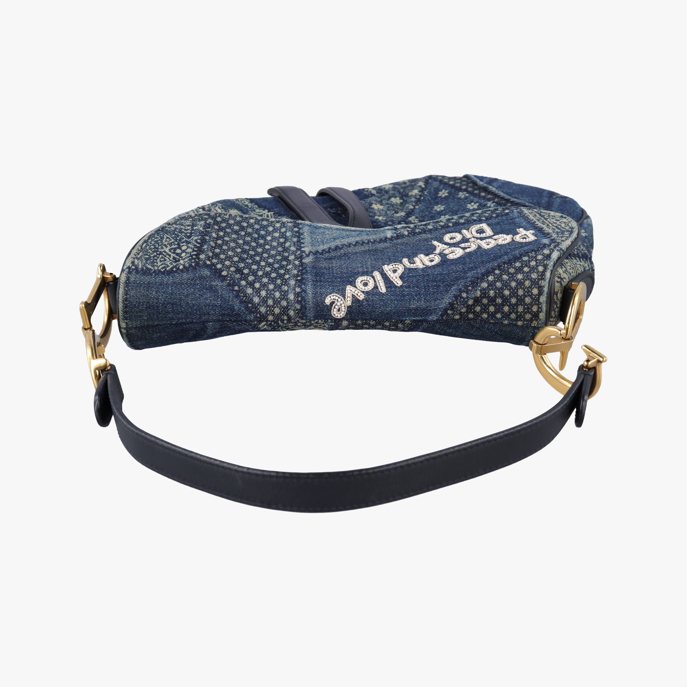 Pre-owned Christian Dior Saddle Blue denim  shoulderbag | stylenewstar