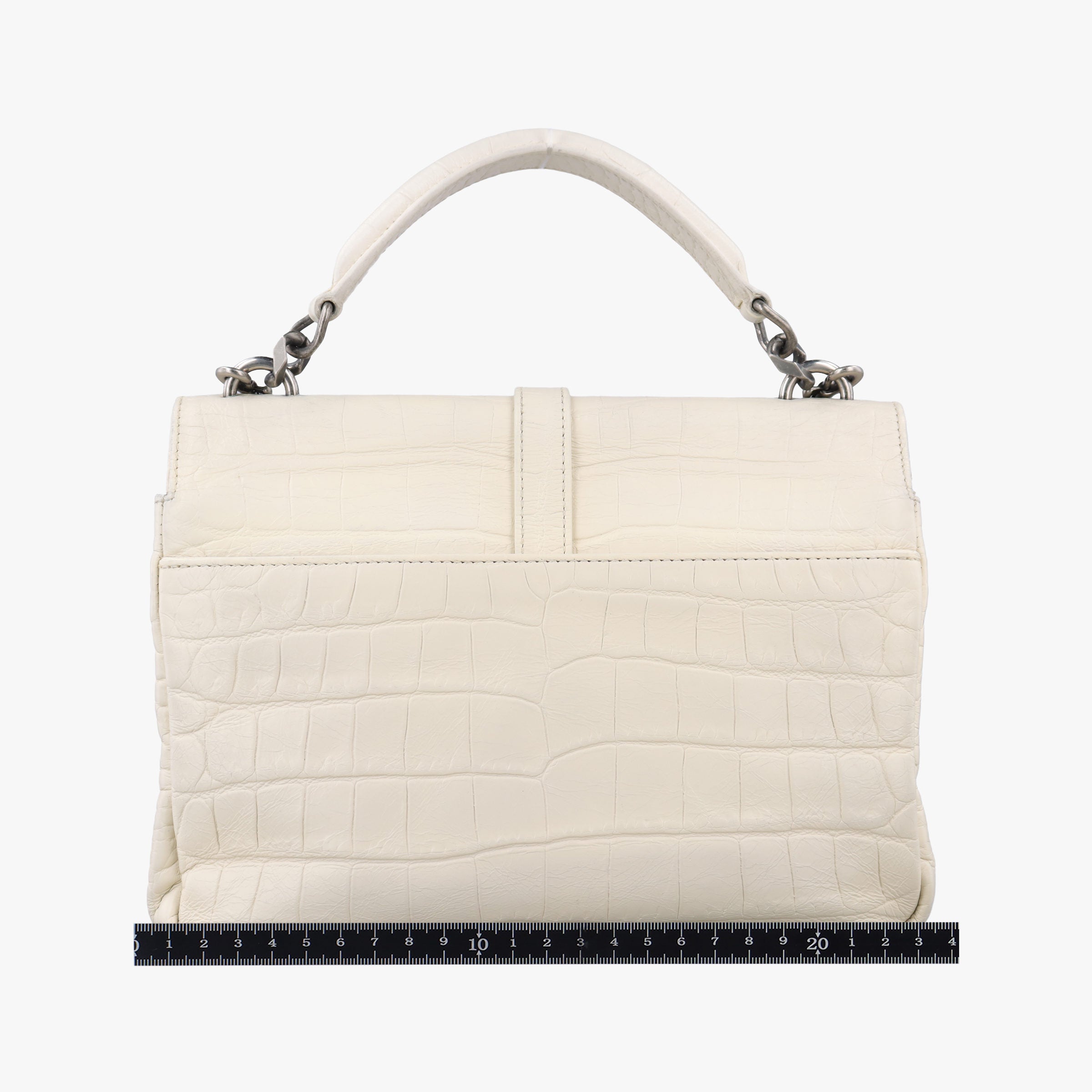 Pre-owned Yves Saint Laurent COLLEGE White Leather 428101 shoulderbag | stylenewstar