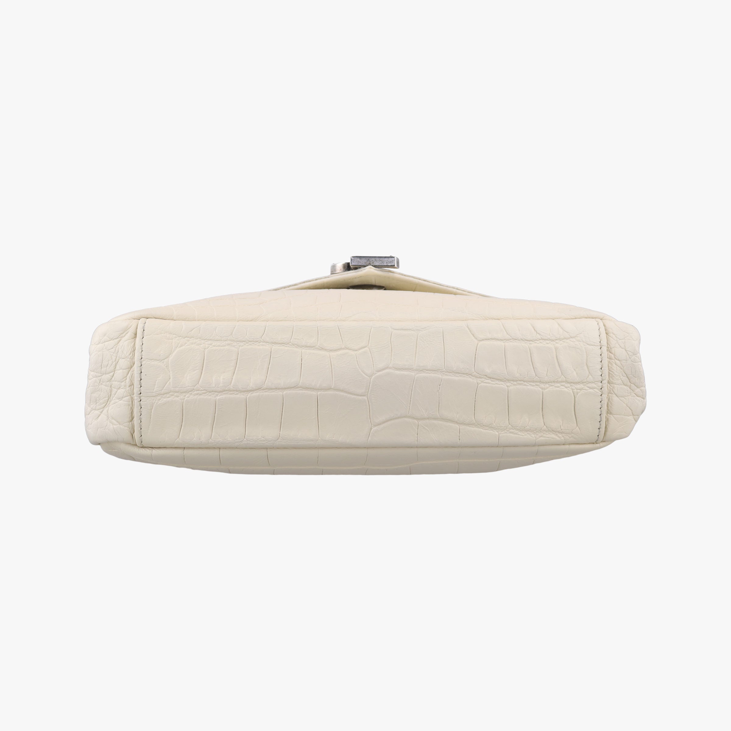 Pre-owned Yves Saint Laurent COLLEGE White Leather 428101 shoulderbag | stylenewstar