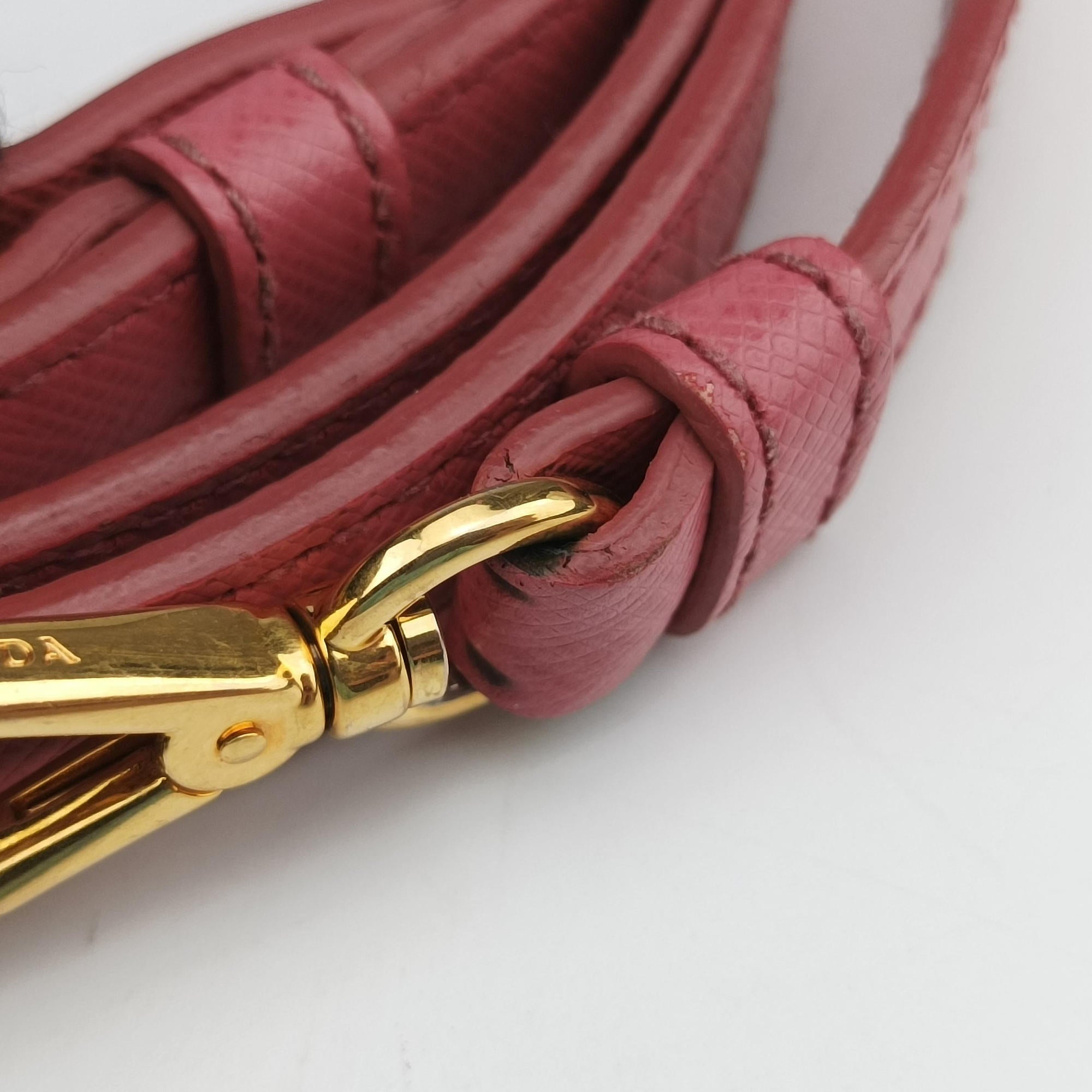 Pre-owned Prada Promenade Pink SAFFIANO Leather BL0837 shoulderbag | stylenewstar